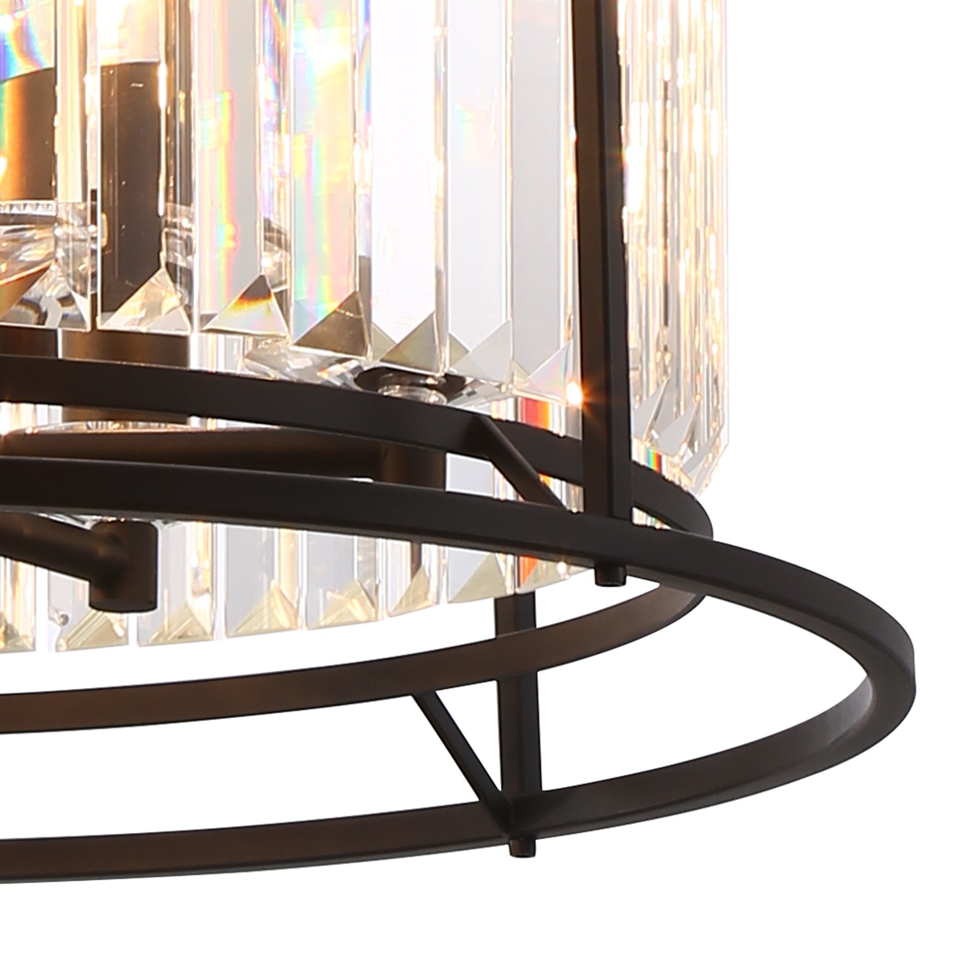 Fabula Oakhurst 6 Light Pendant/Semi-Flush Light - Satin Black & Clear Glass