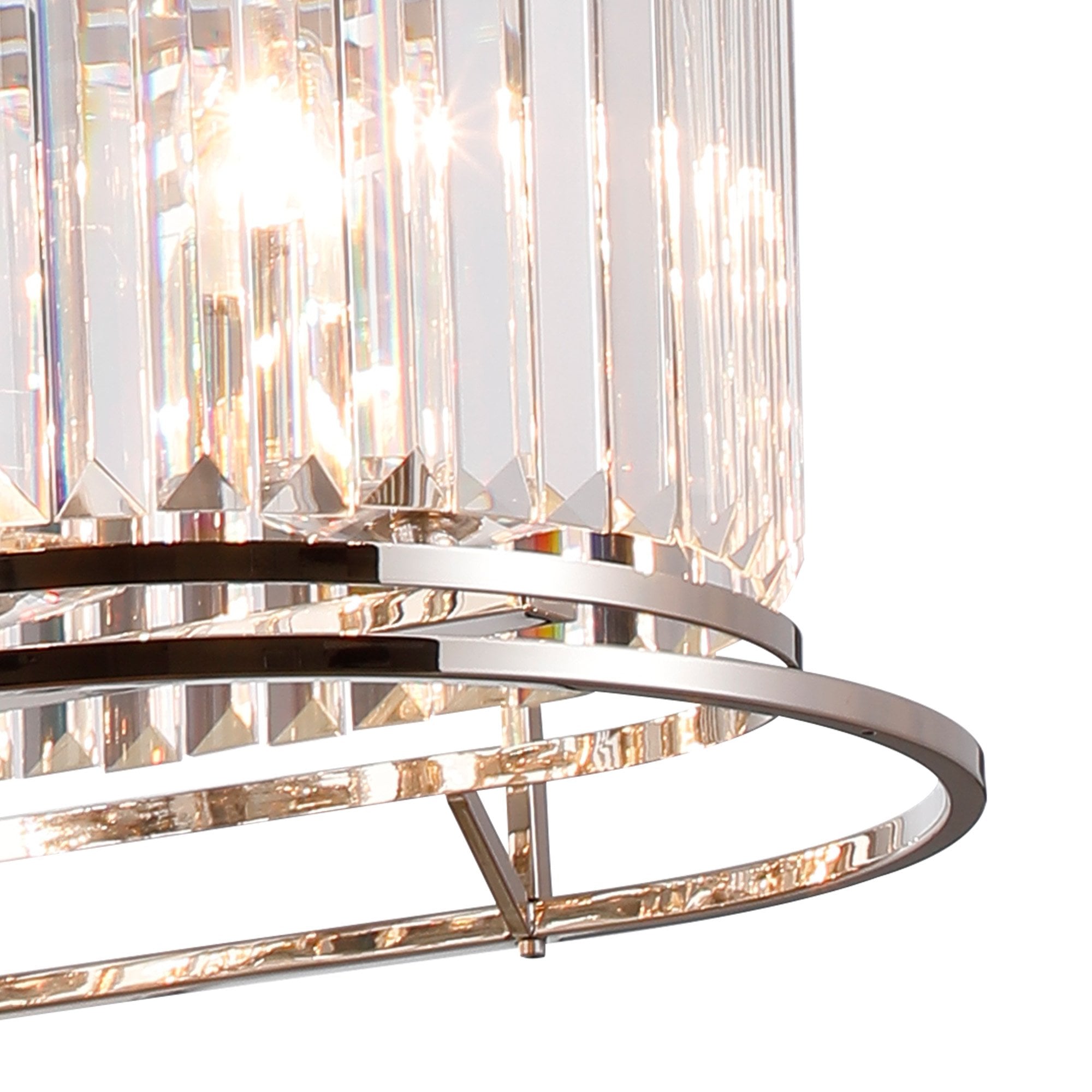 Fabula Oakhurst 7 Light Oval Pendant - Polished Nickel & Clear Glass