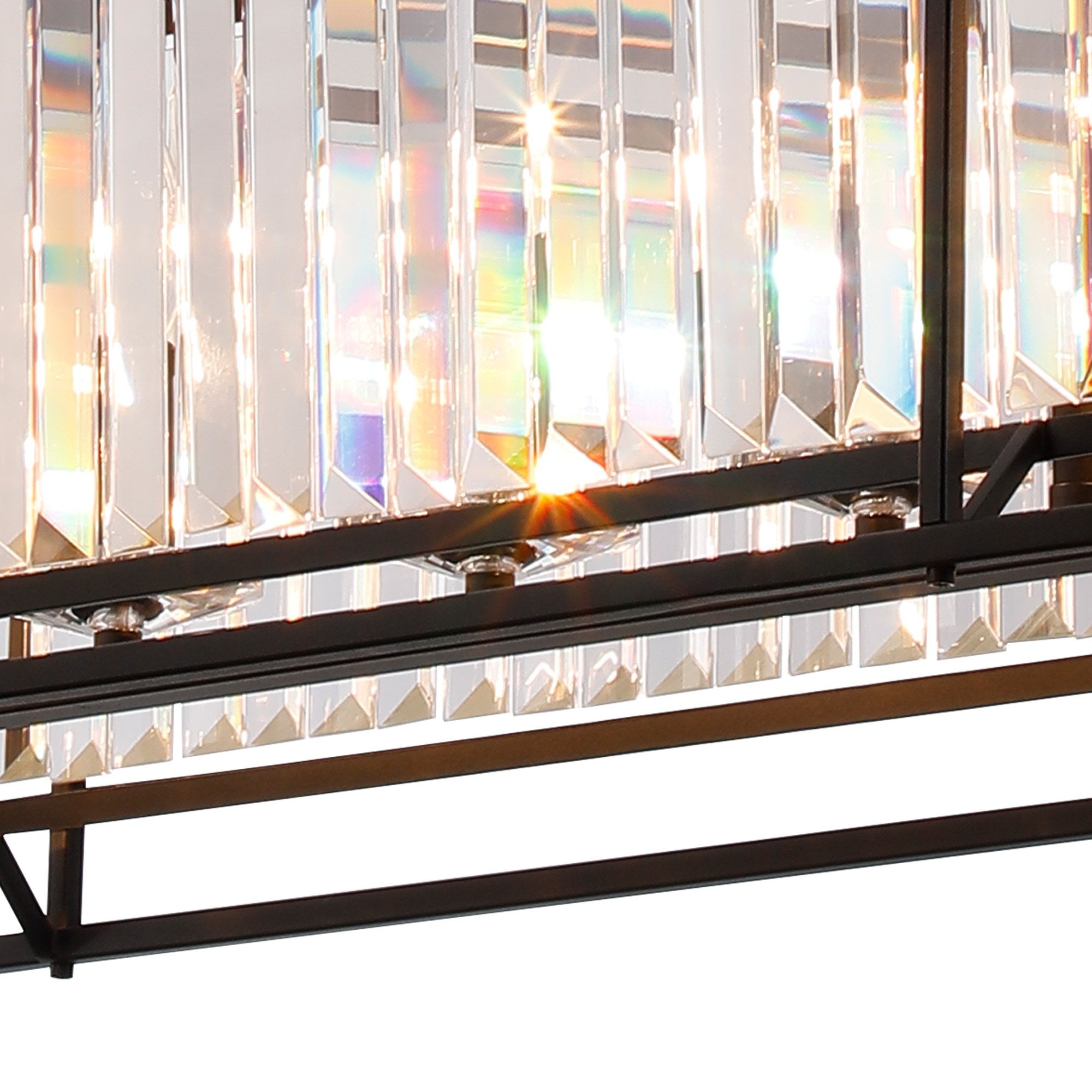 Fabula Oakhurst 7 Light Oval Pendant - Satin Black & Clear Glass