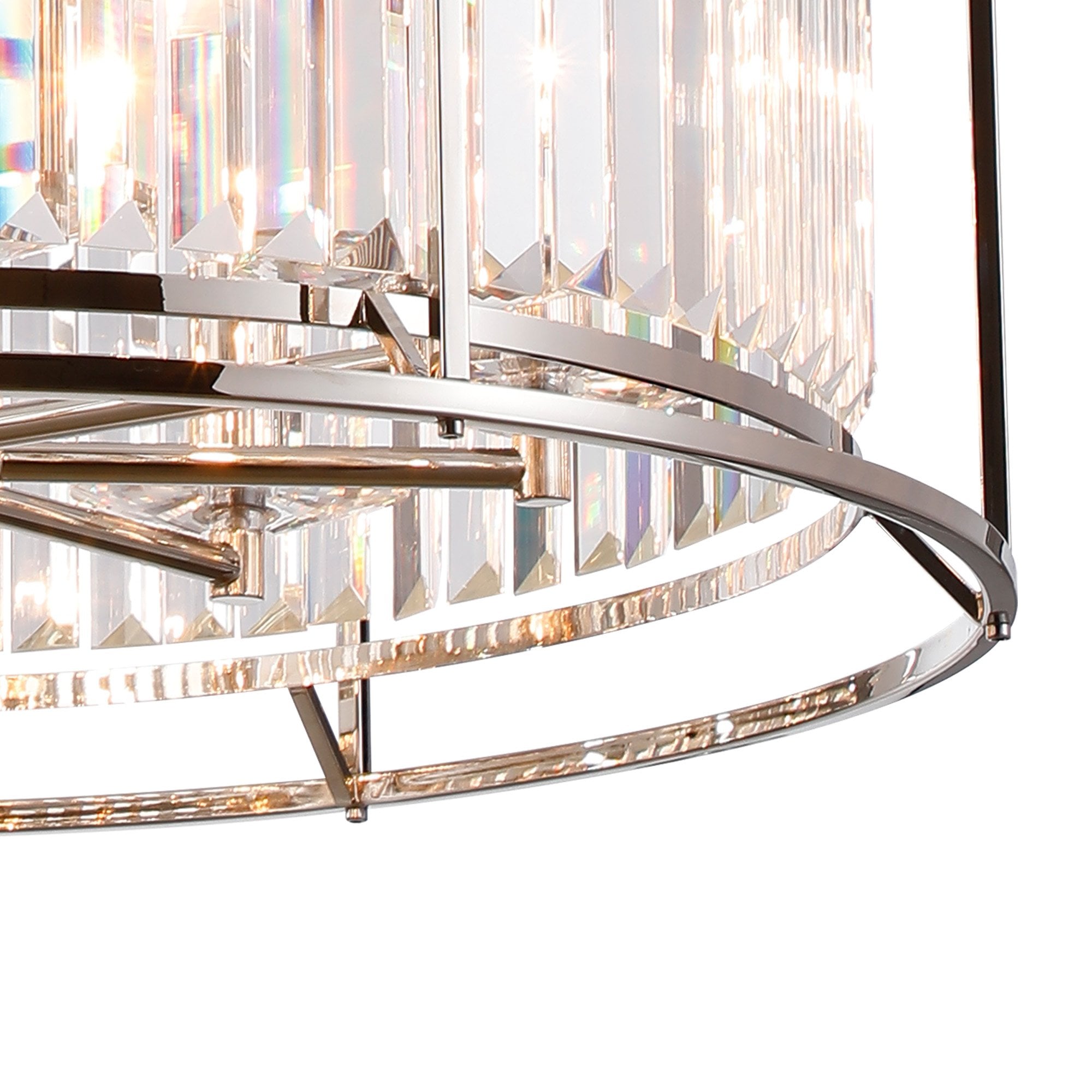 Fabula Oakhurst 8 Light Pendant/Semi-Flush Light - Polished Nickel & Clear Glass