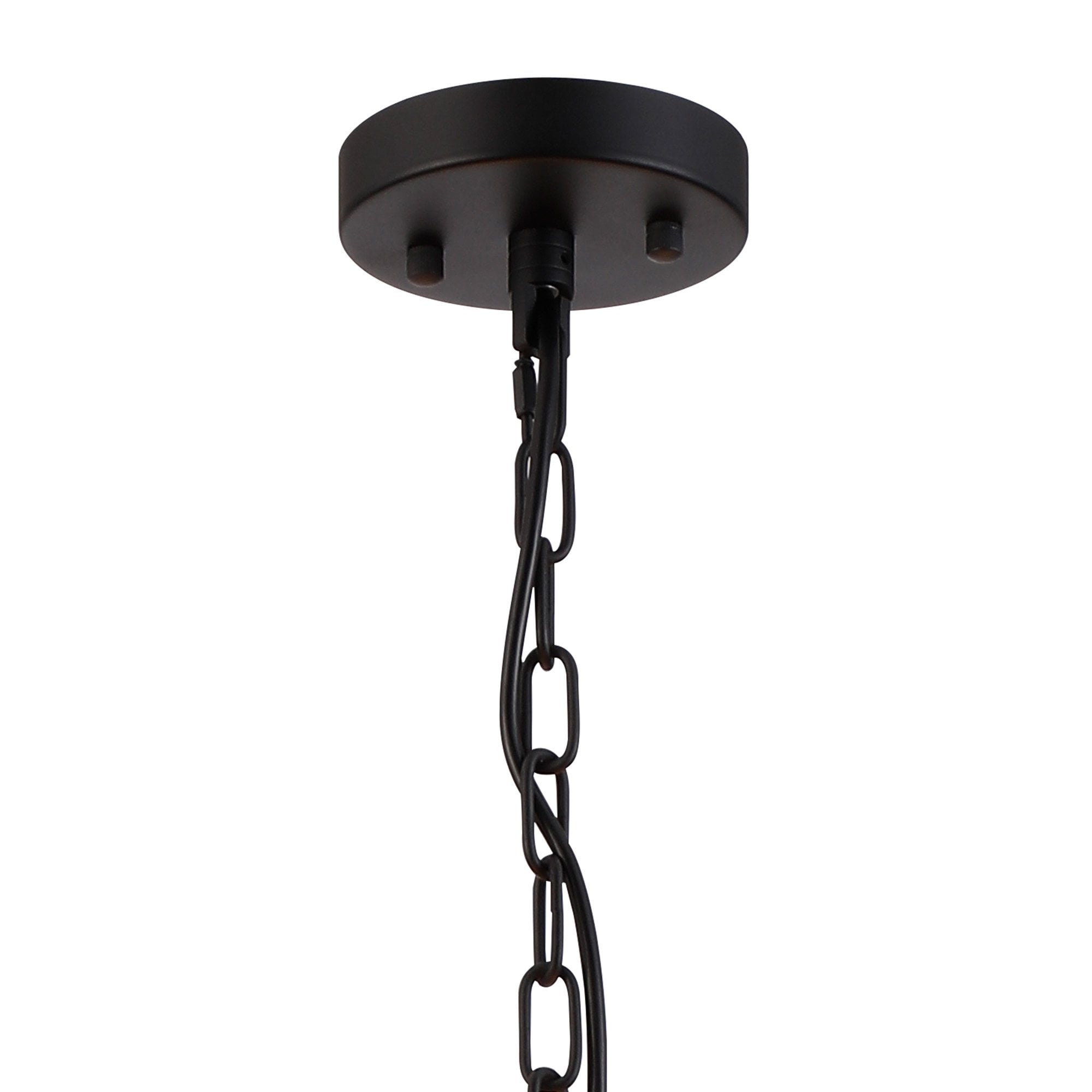 Fabula Oakhurst 8 Light Pendant/Semi-Flush Light - Satin Black & Clear Glass