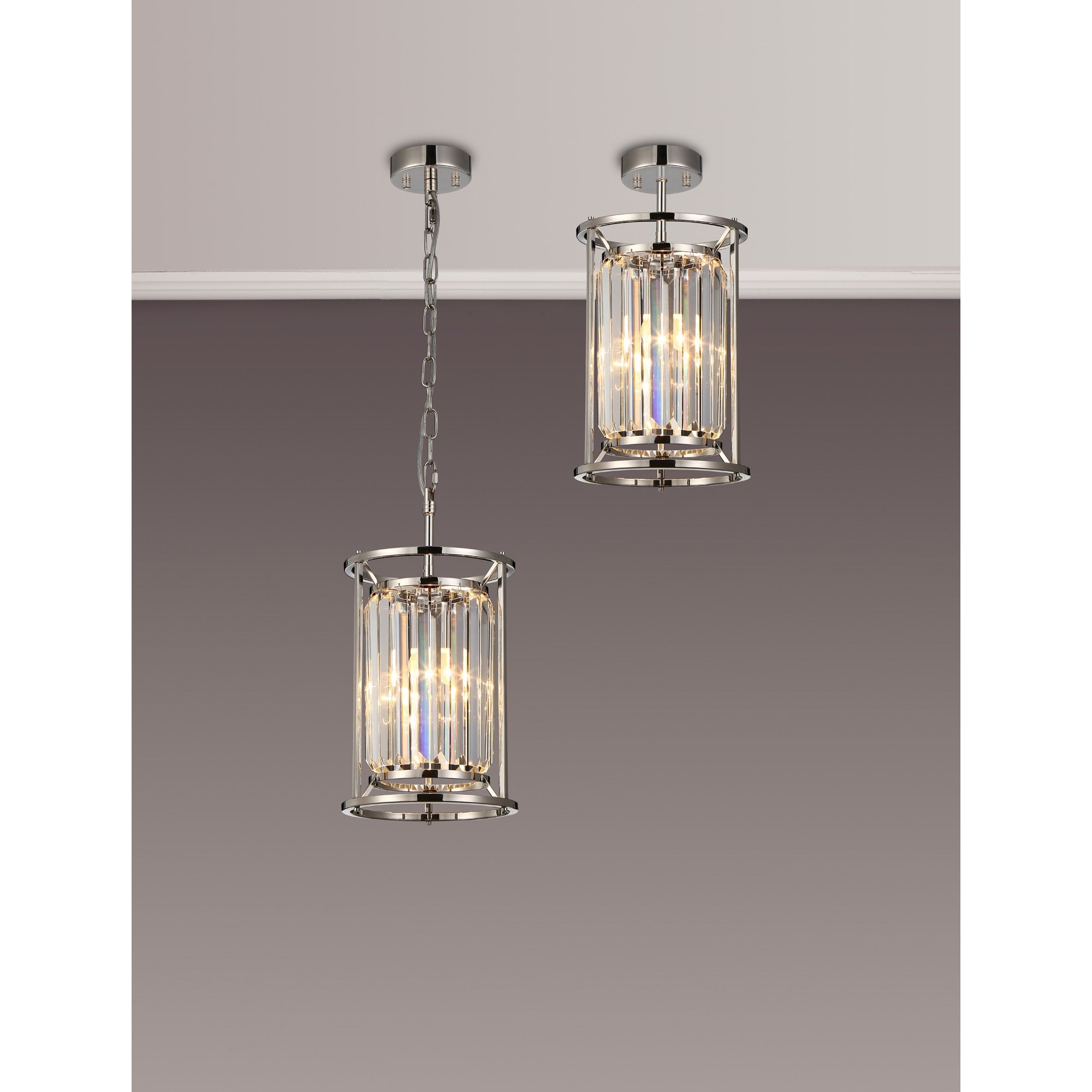 Fabula Oakhurst Single Pendant - Polished Nickel & Clear Glass
