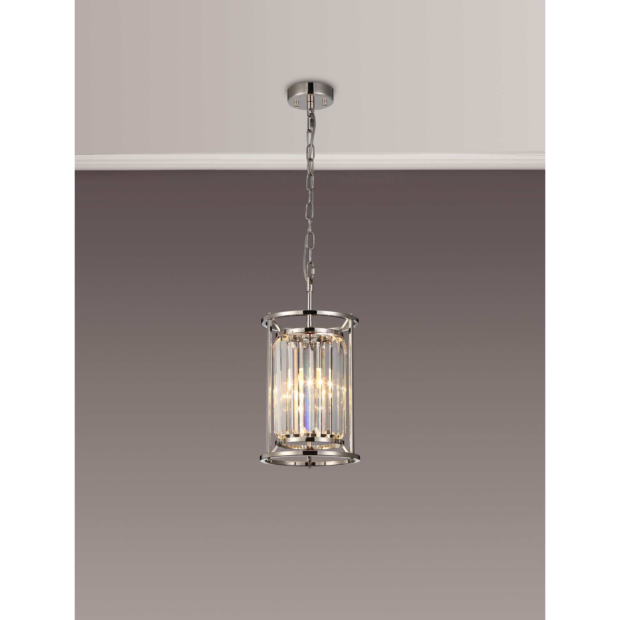 Fabula Oakhurst Single Pendant - Polished Nickel & Clear Glass