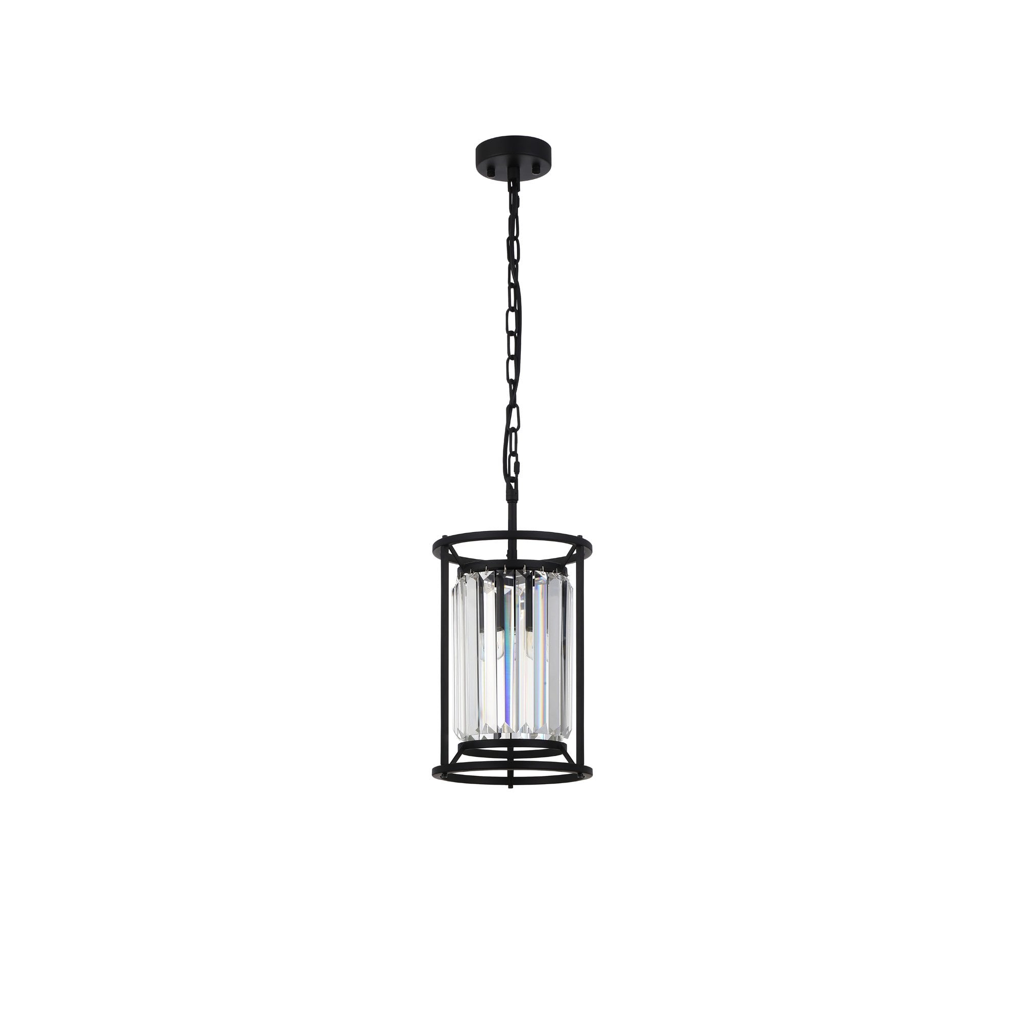 Fabula Oakhurst Single Pendant - Satin Black & Clear Glass