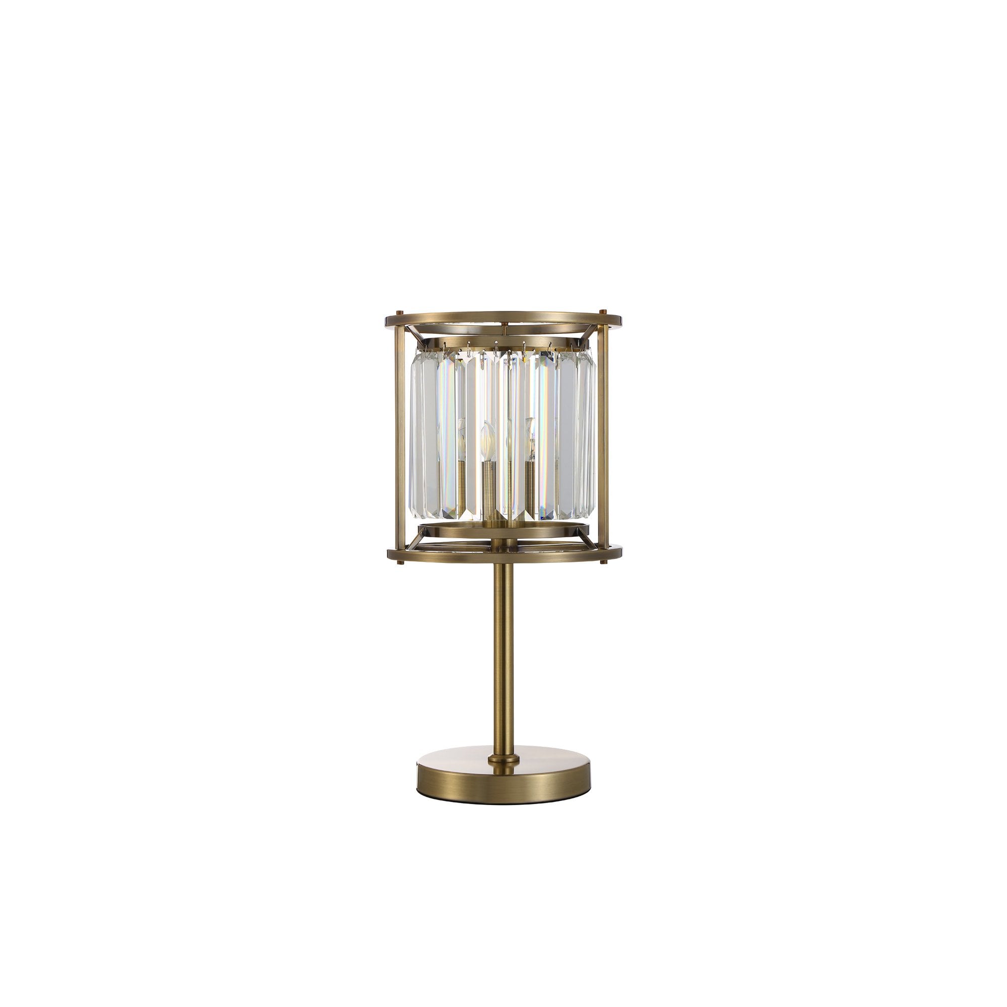 Fabula Oakhurst Single Table Lamp - Antique Brass & Clear Glass