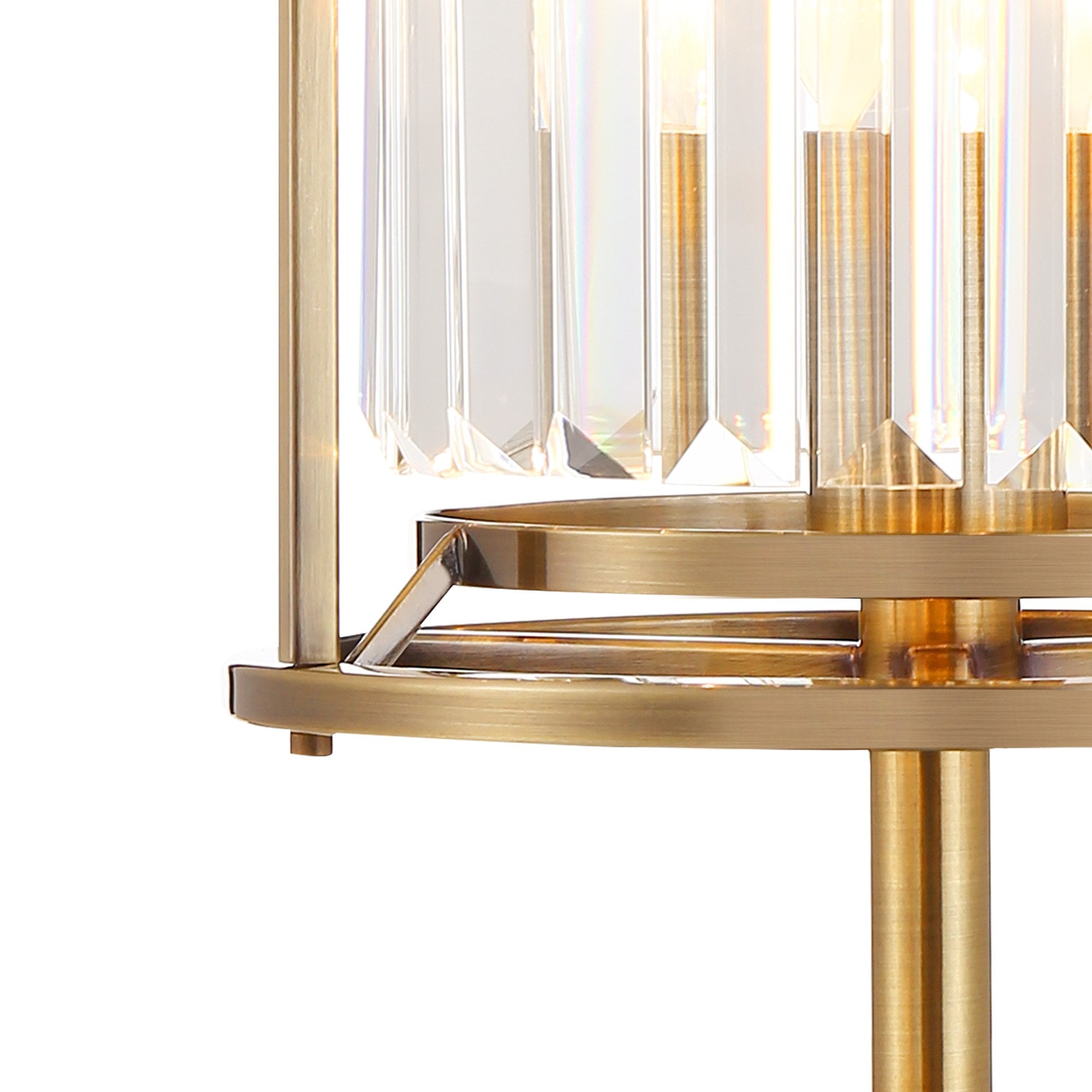 Fabula Oakhurst Single Table Lamp - Antique Brass & Clear Glass