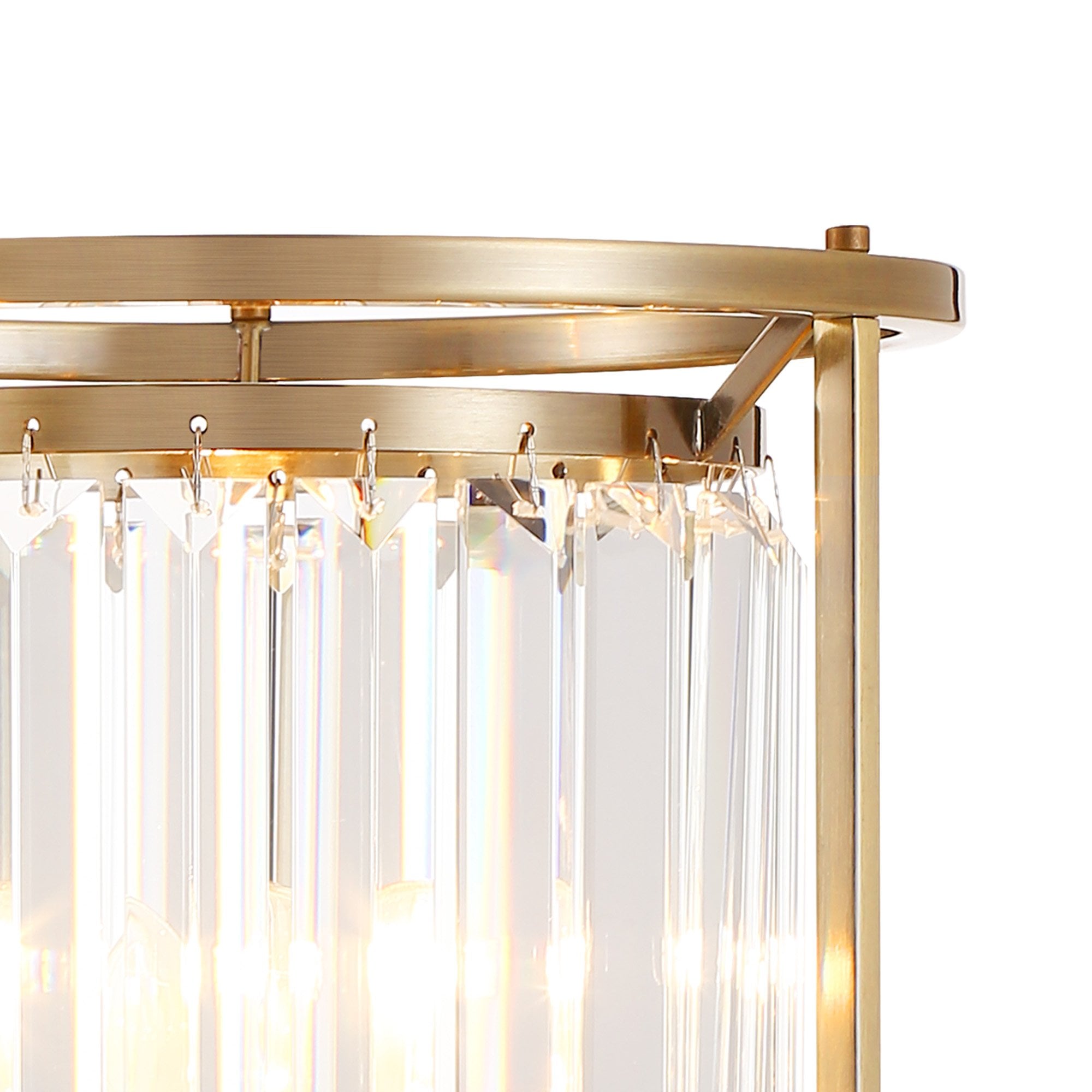 Fabula Oakhurst Single Table Lamp - Antique Brass & Clear Glass