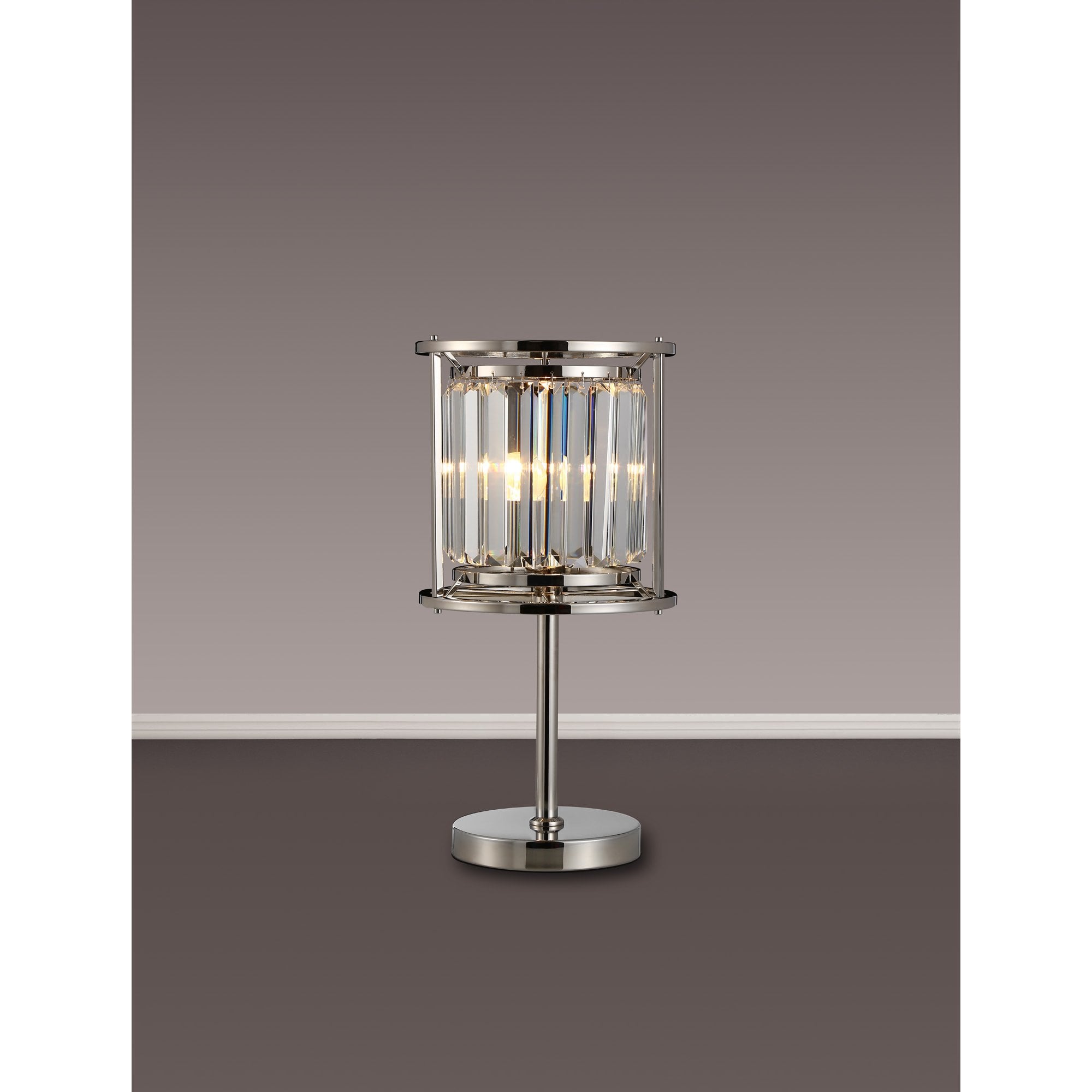 Fabula Oakhurst Single Table Lamp - Polished Nickel & Clear Glass