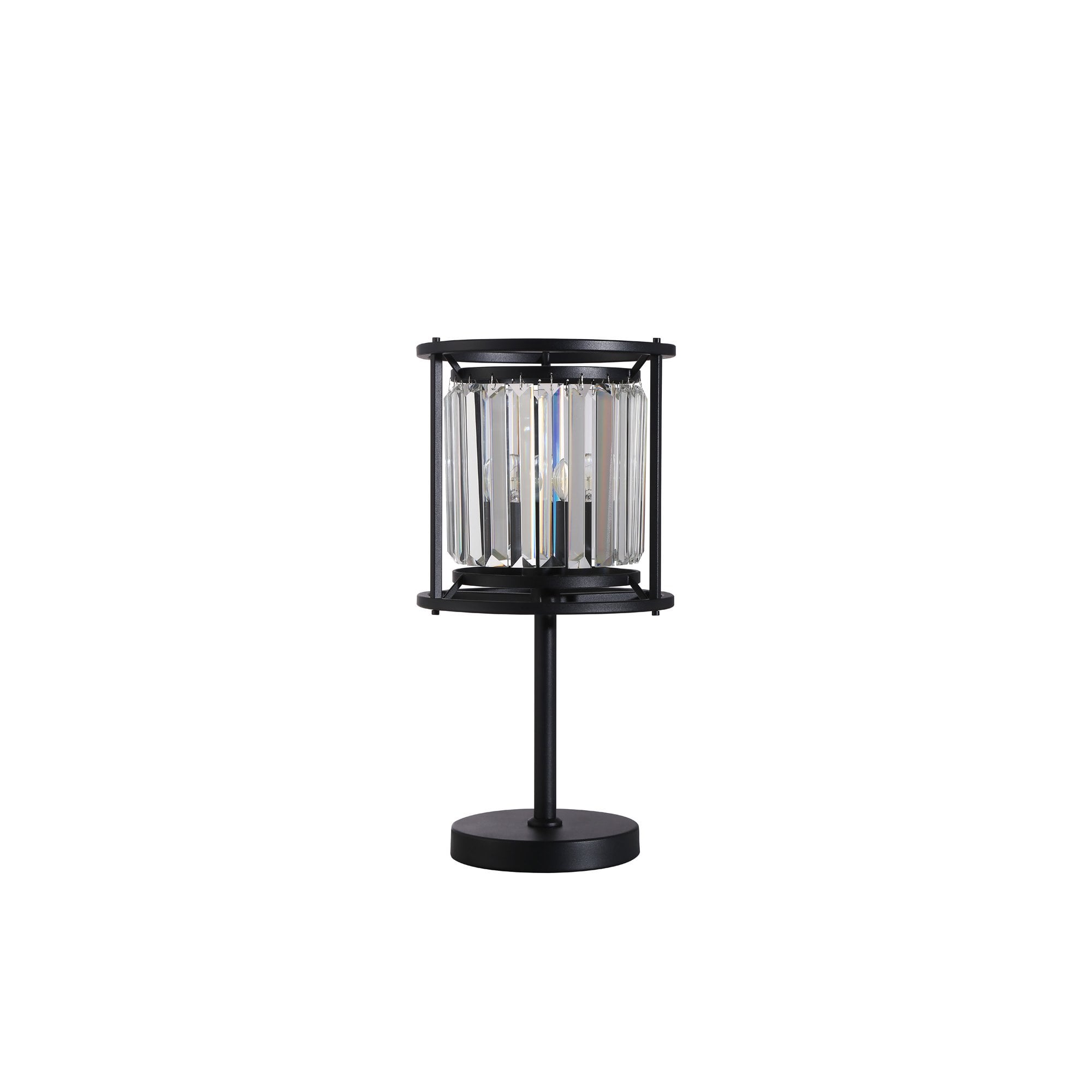 Fabula Oakhurst Single Table Lamp - Satin Black & Clear Glass