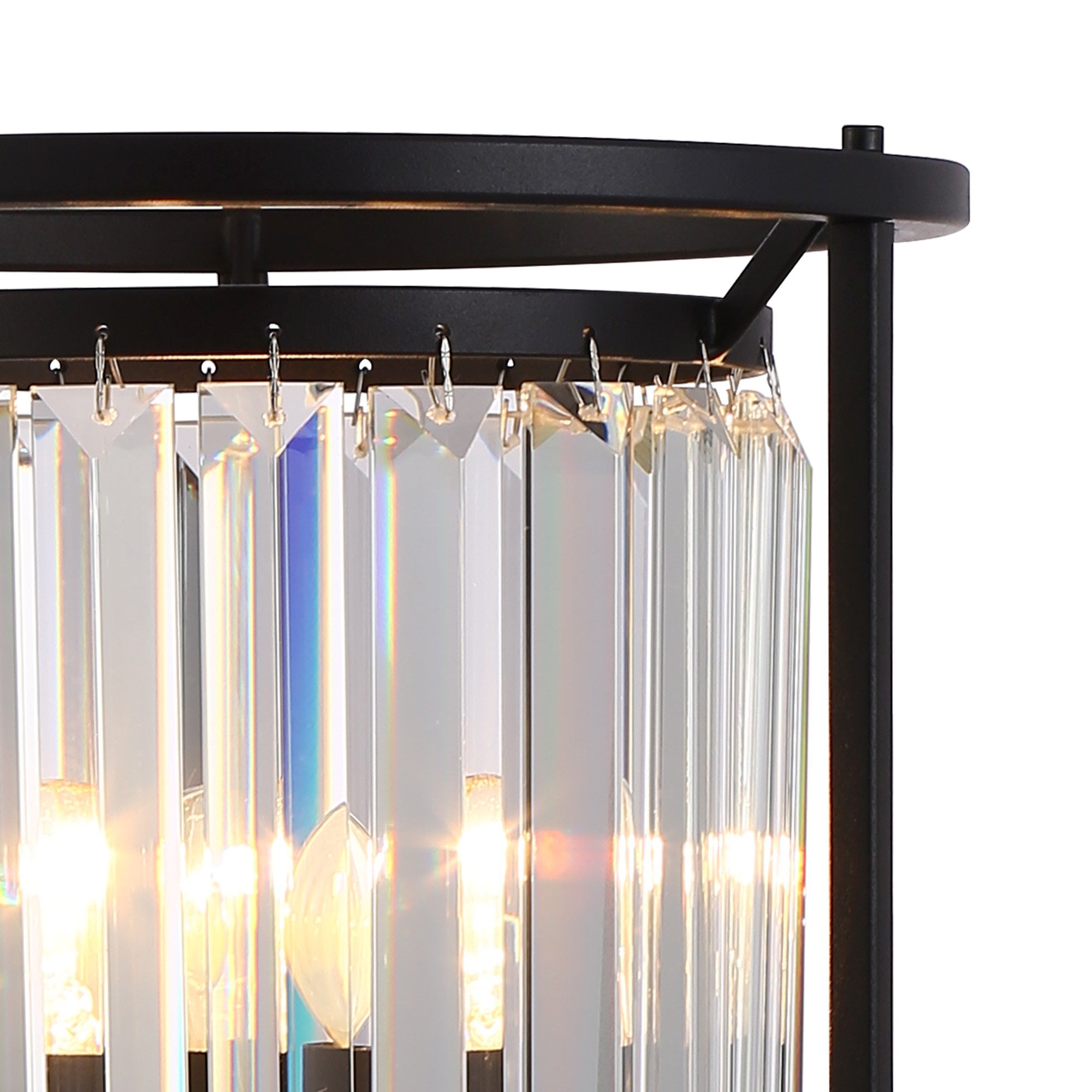 Fabula Oakhurst Single Table Lamp - Satin Black & Clear Glass
