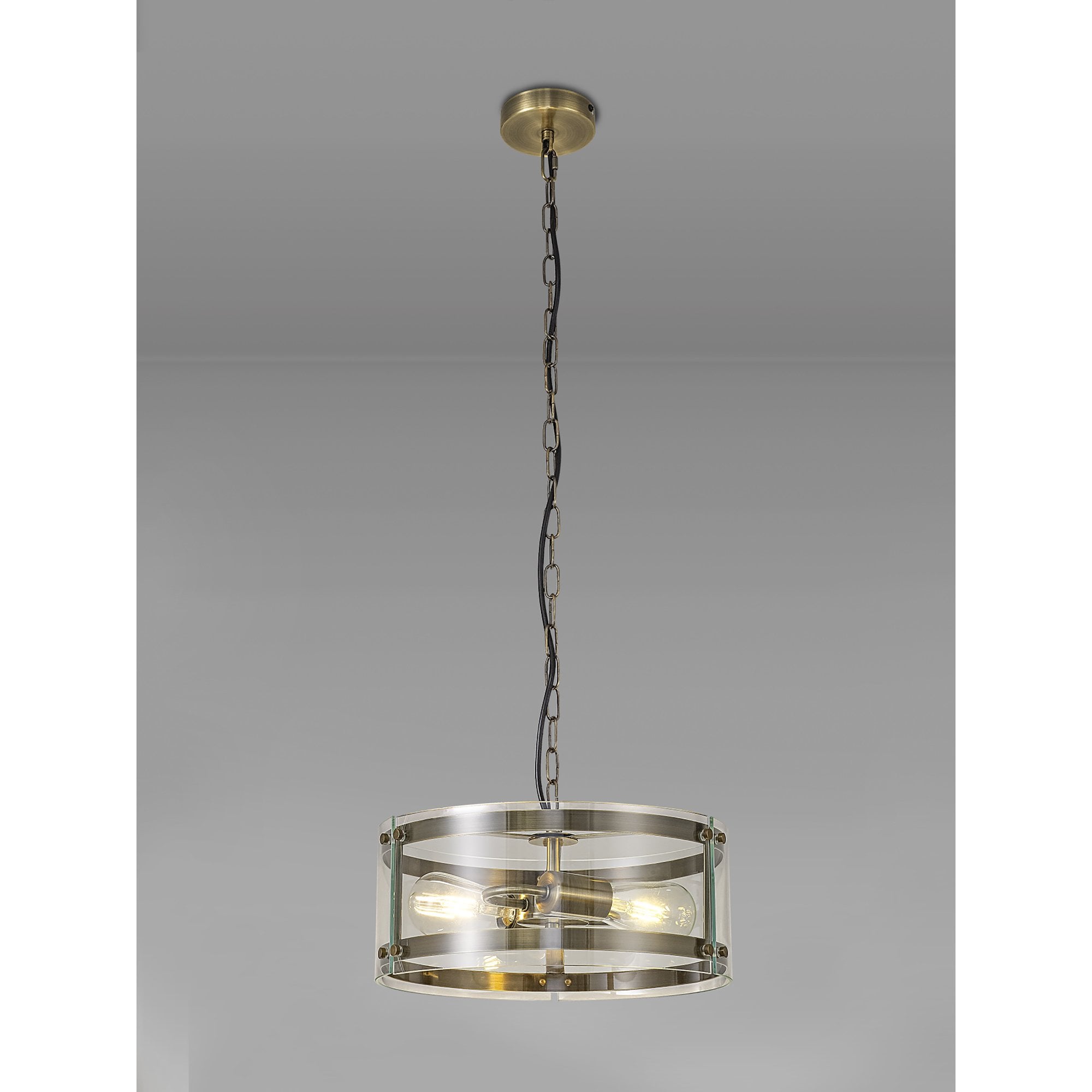 Fabula Regents 2 Light Pendant - Antique Brass