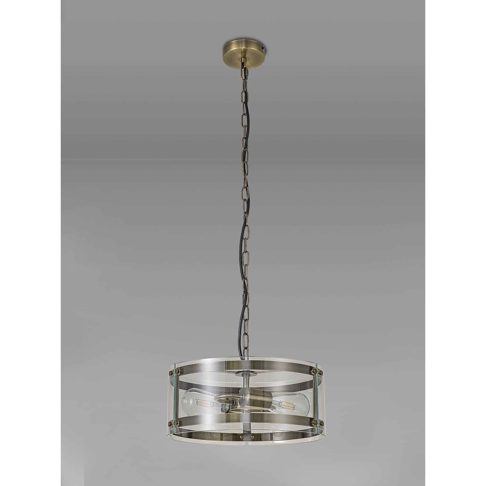 Fabula Regents 2 Light Pendant - Antique Brass