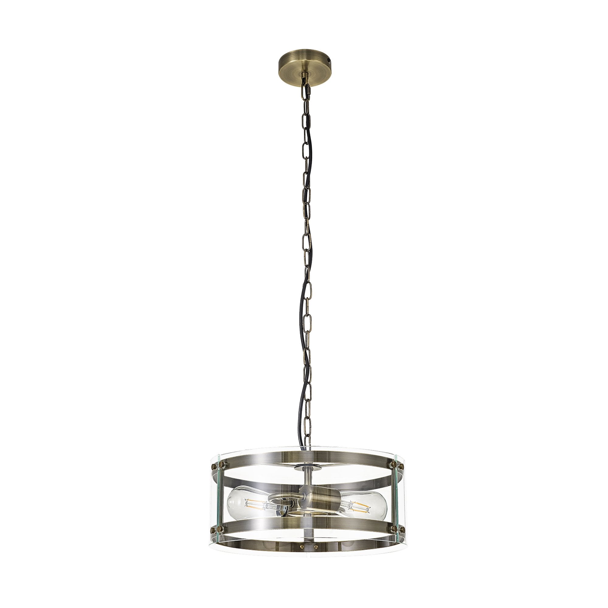 Fabula Regents 2 Light Pendant - Antique Brass