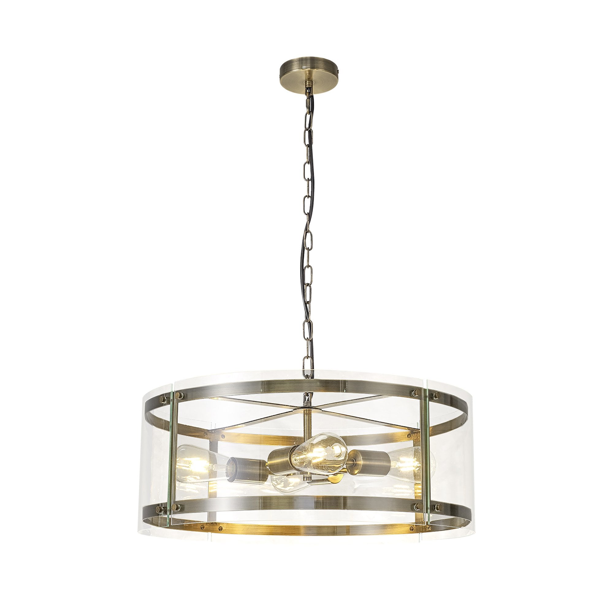 Fabula Regents 4 Light Pendant - Antique Brass