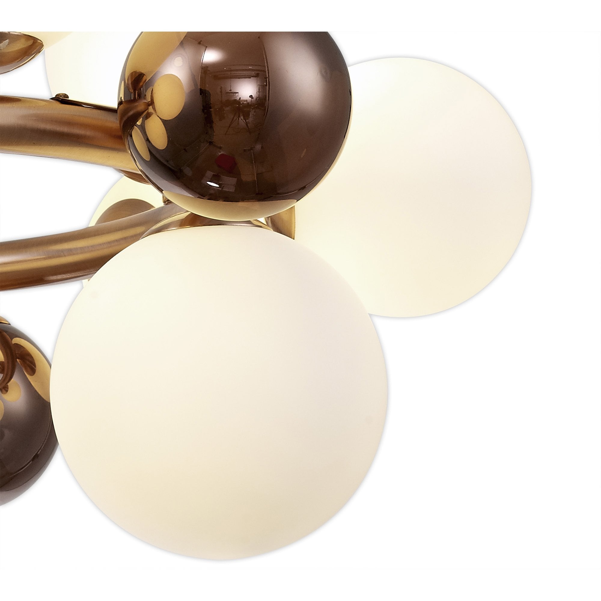 Fabula Roding 12 Light Circular Pendant - Copper, Opal & Copper Glass