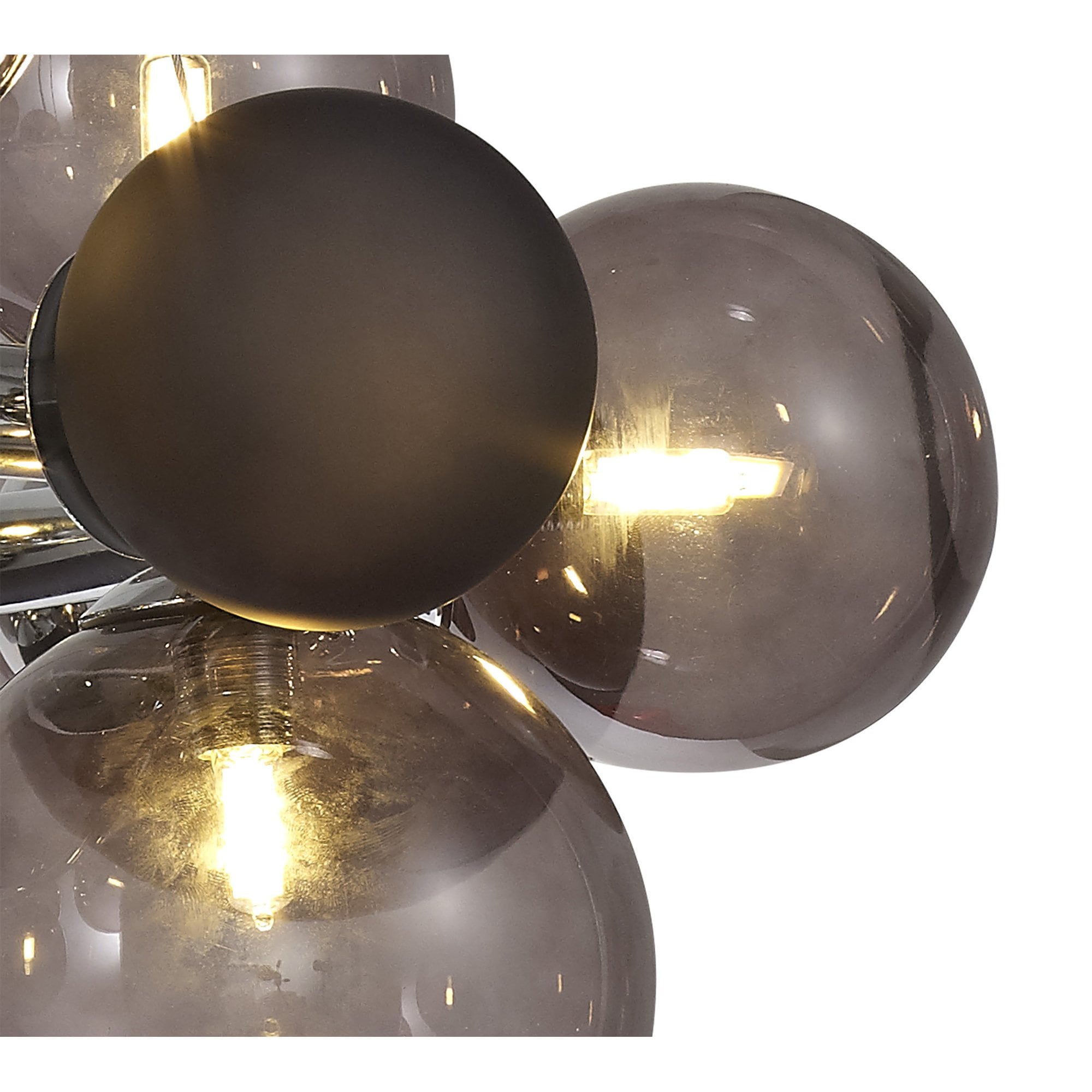Fabula Roding 12 Light Circular Pendant - Polished Chrome, Smoked & Black Glass