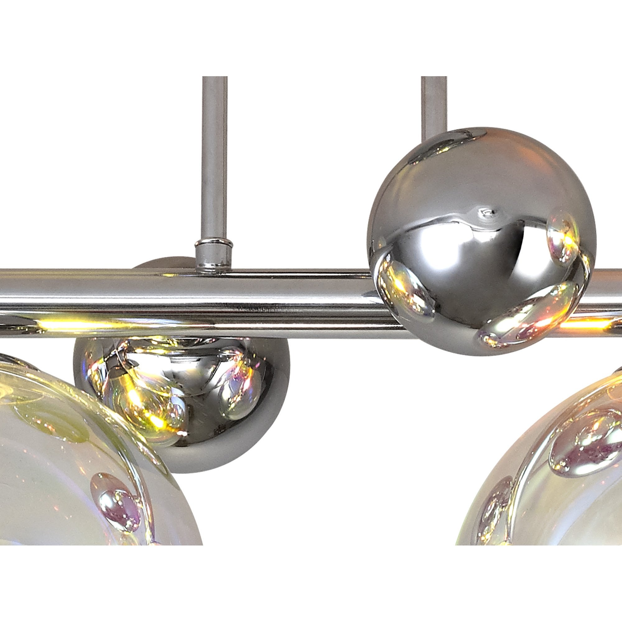 Fabula Roding 4 Light Semi-Flush Light - Polished Chrome & Iridescent Glass