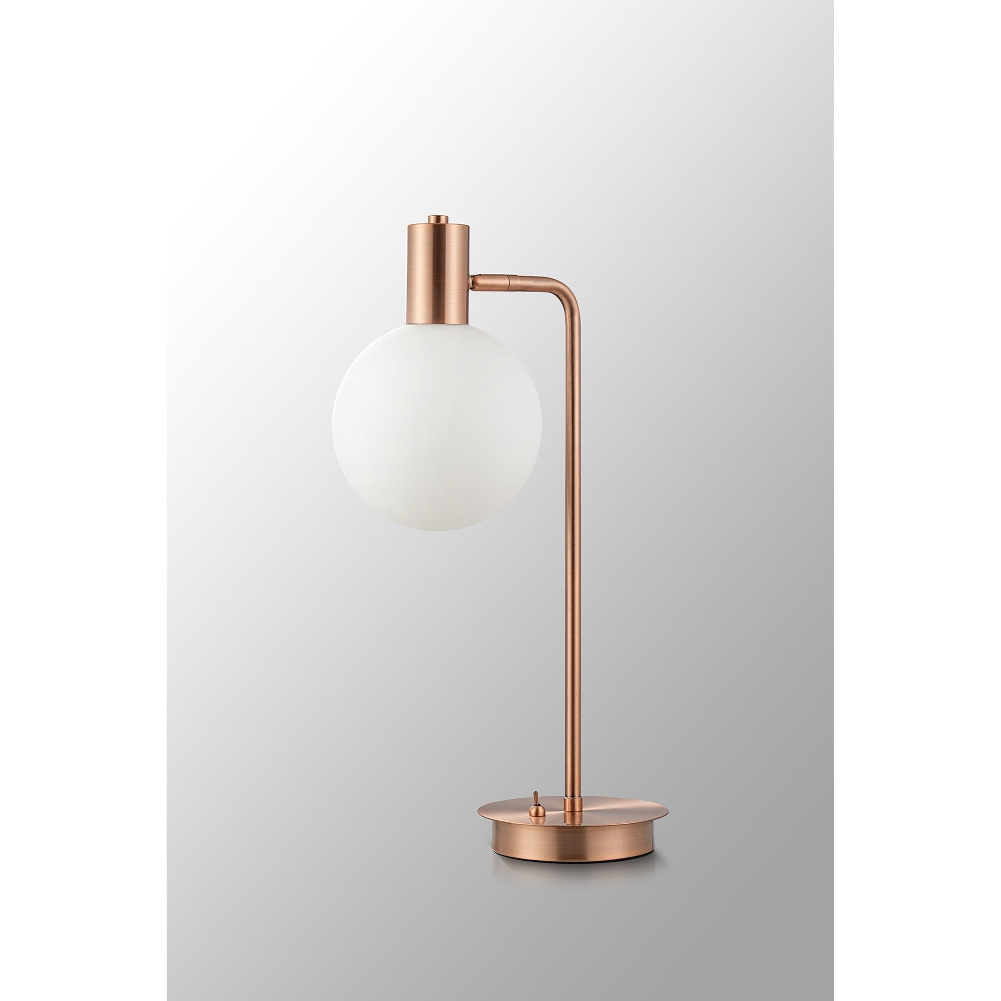 Fabula Roding Single Adjustable Table Lamp - Antique Copper & Opal Glass