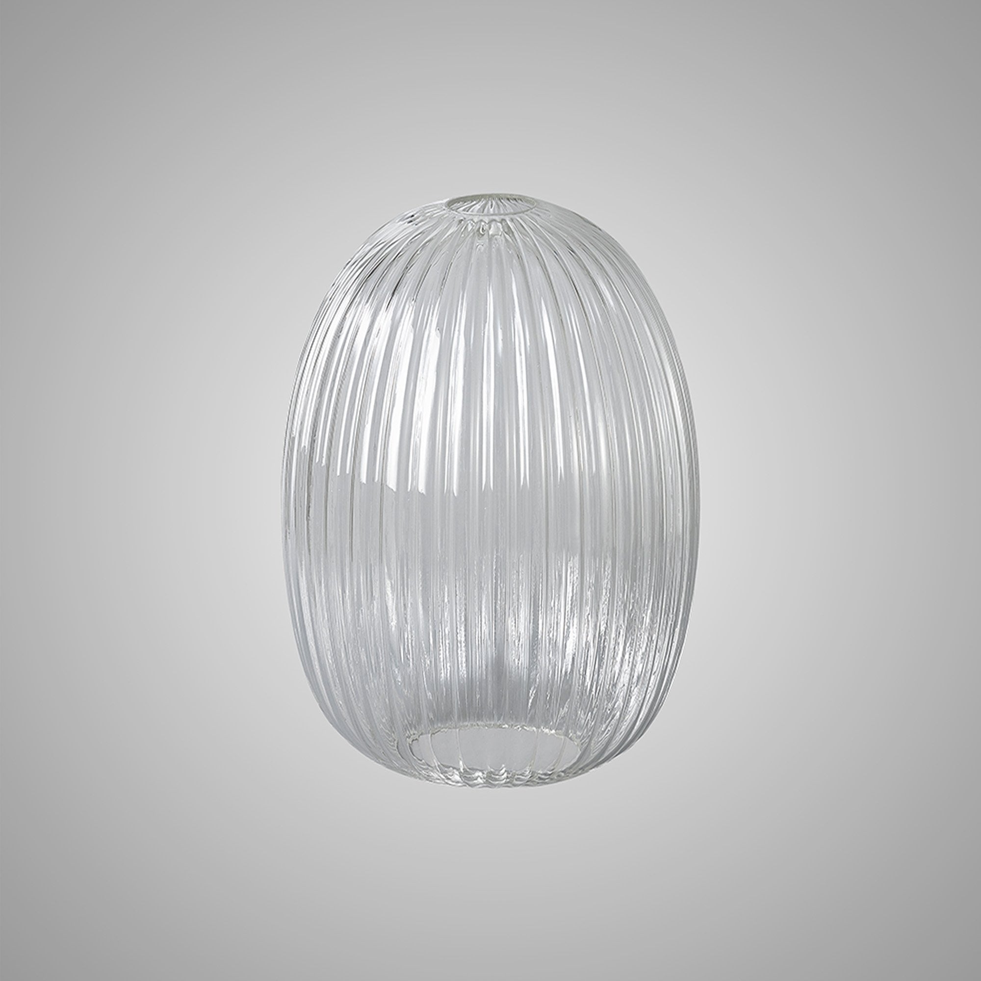 Fabula Springfield 20cm Almond Ribbed Shade - Clear Glass - Shade Only