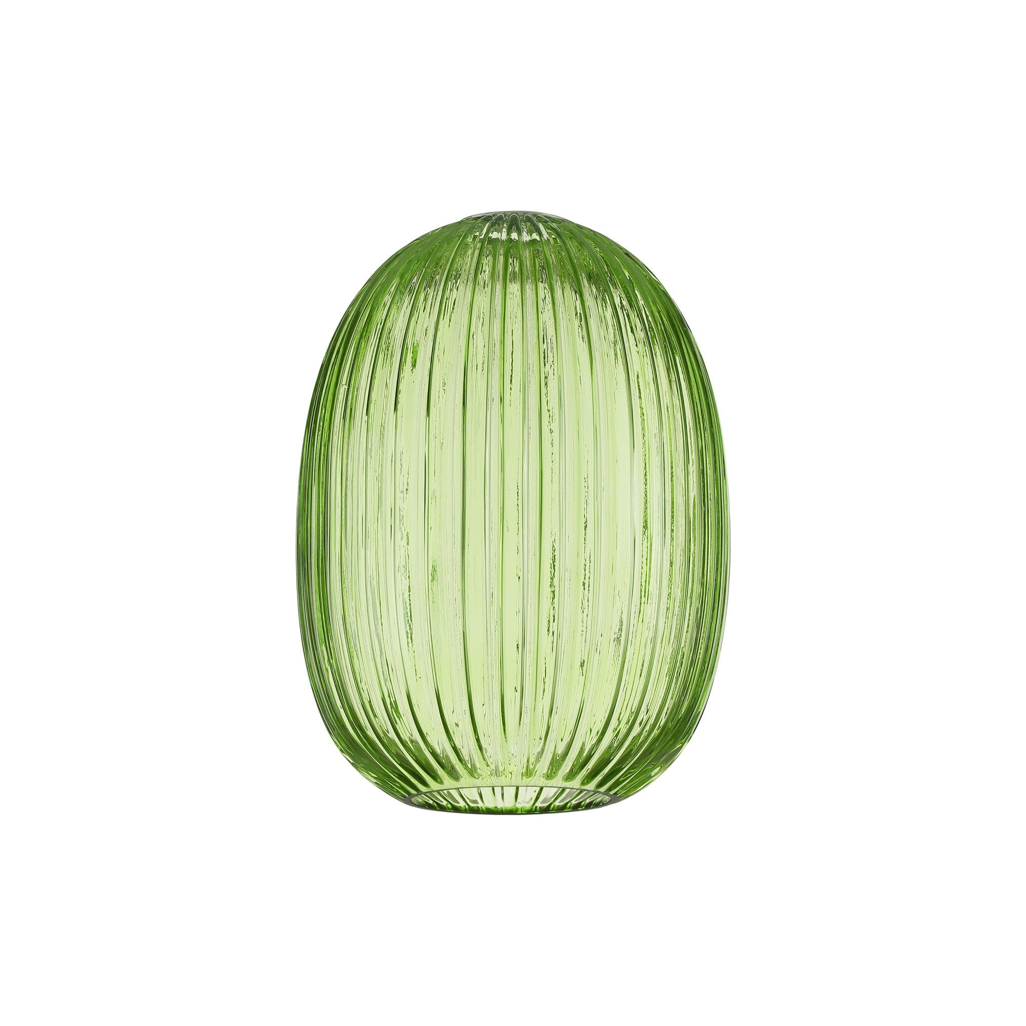 Fabula Springfield 20cm Almond Ribbed Shade - Green Glass - Shade Only