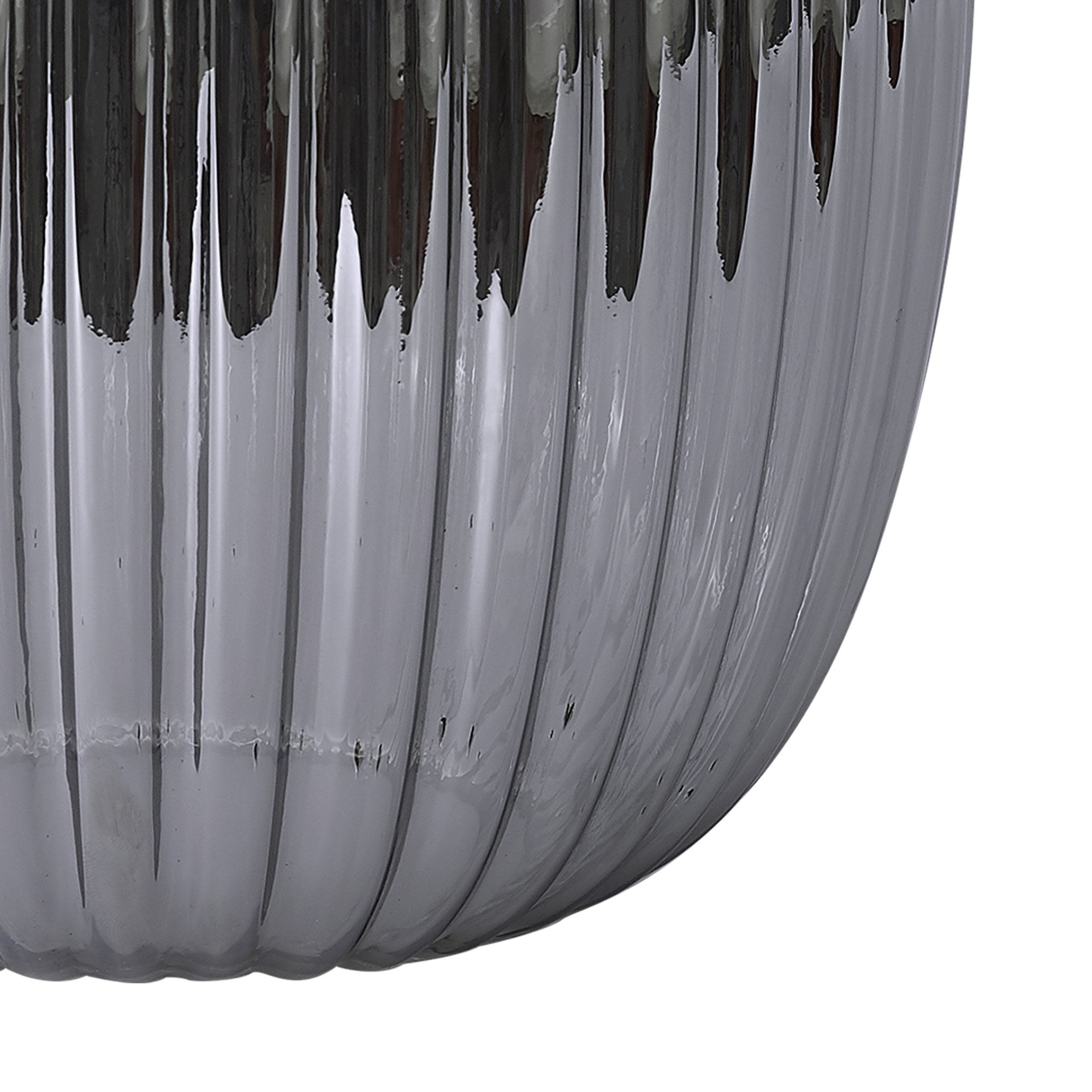 Fabula Springfield 20cm Almond Ribbed Shade - Smoked Glass - Shade Only