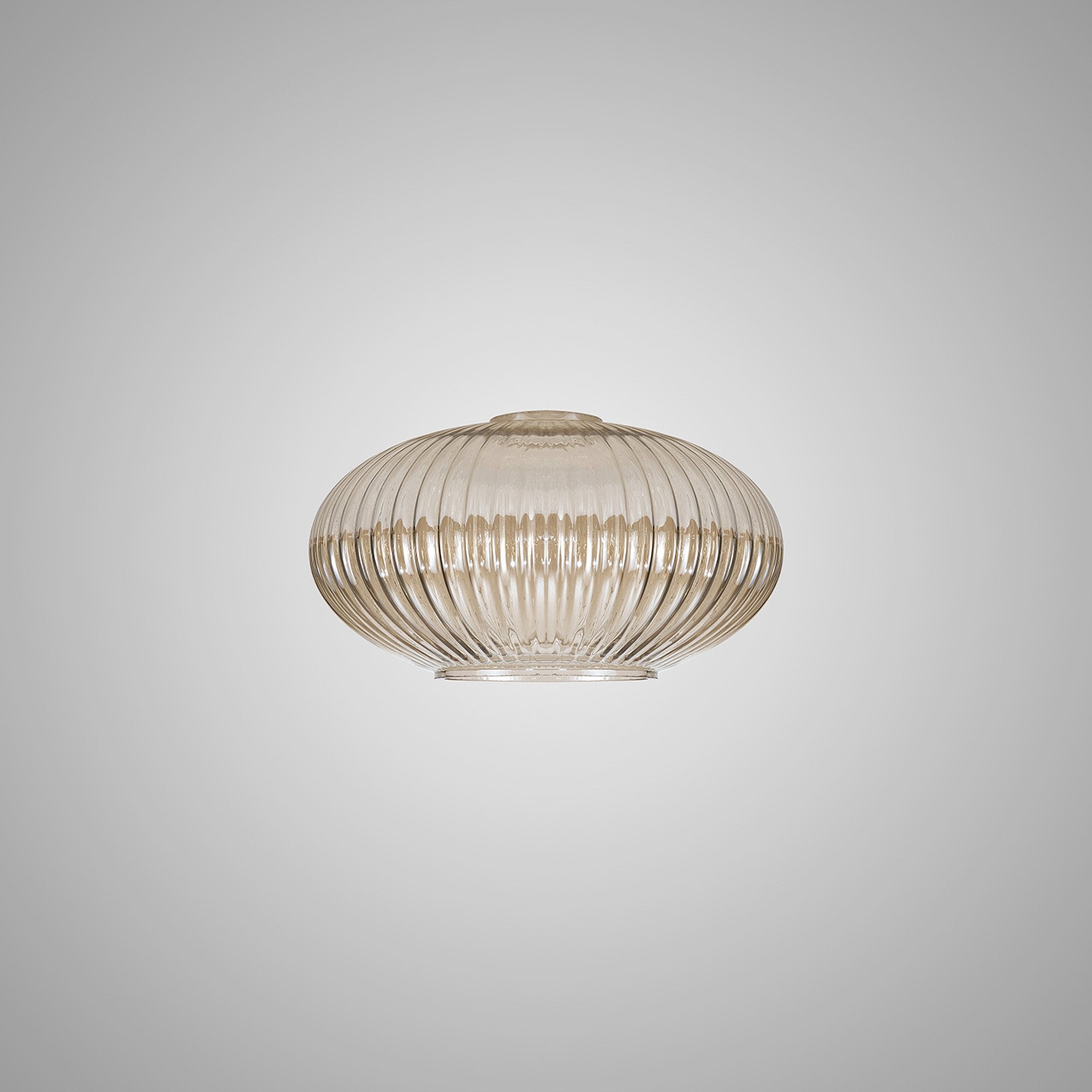 Fabula Springfield 20cm Oval Sphere Ribbed Shade - Champagne Glass - Shade Only