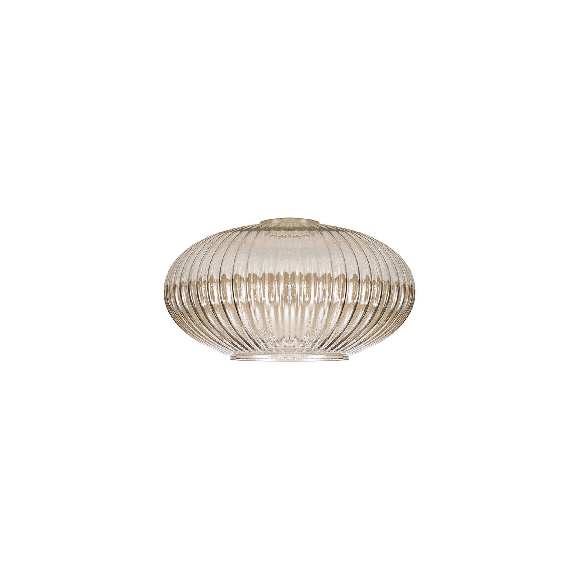 Fabula Springfield 20cm Oval Sphere Ribbed Shade - Champagne Glass - Shade Only