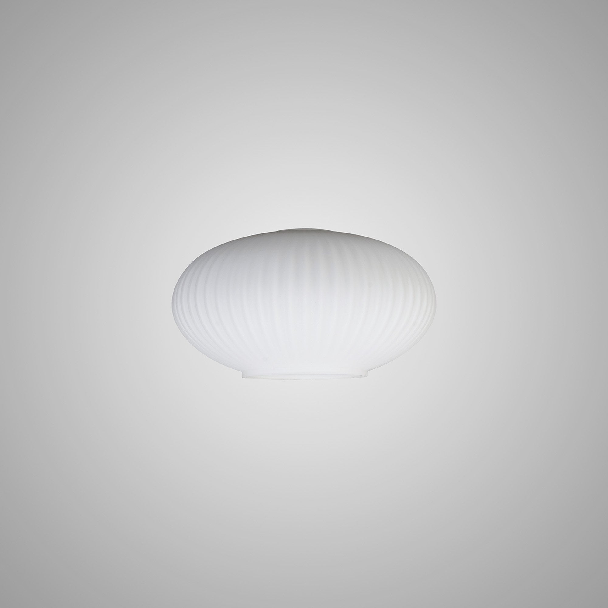 Fabula Springfield 20cm Oval Sphere Ribbed Shade - Opal Glass - Shade Only