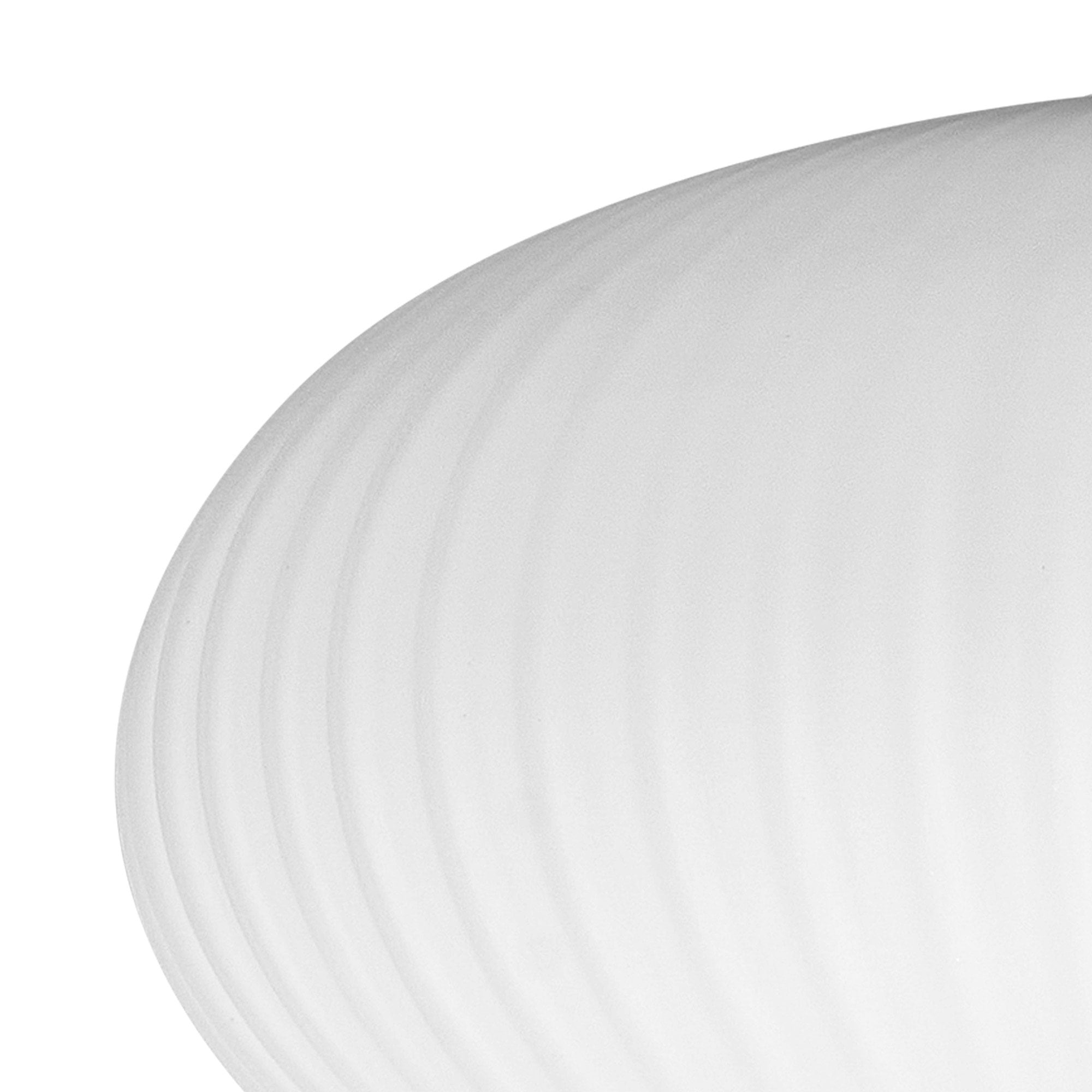 Fabula Springfield 20cm Oval Sphere Ribbed Shade - Opal Glass - Shade Only