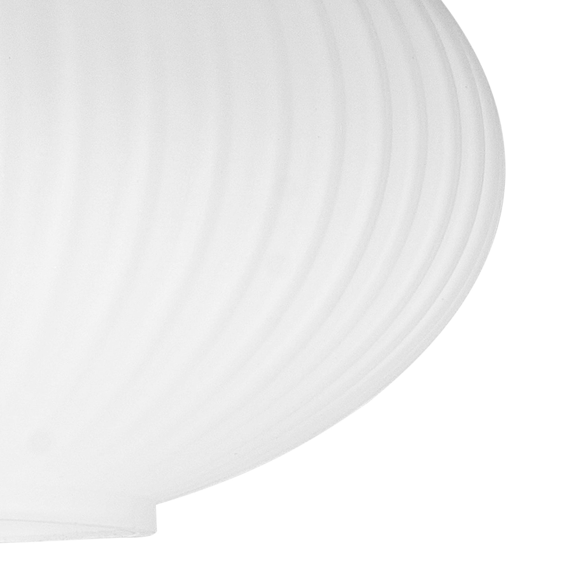 Fabula Springfield 20cm Oval Sphere Ribbed Shade - Opal Glass - Shade Only