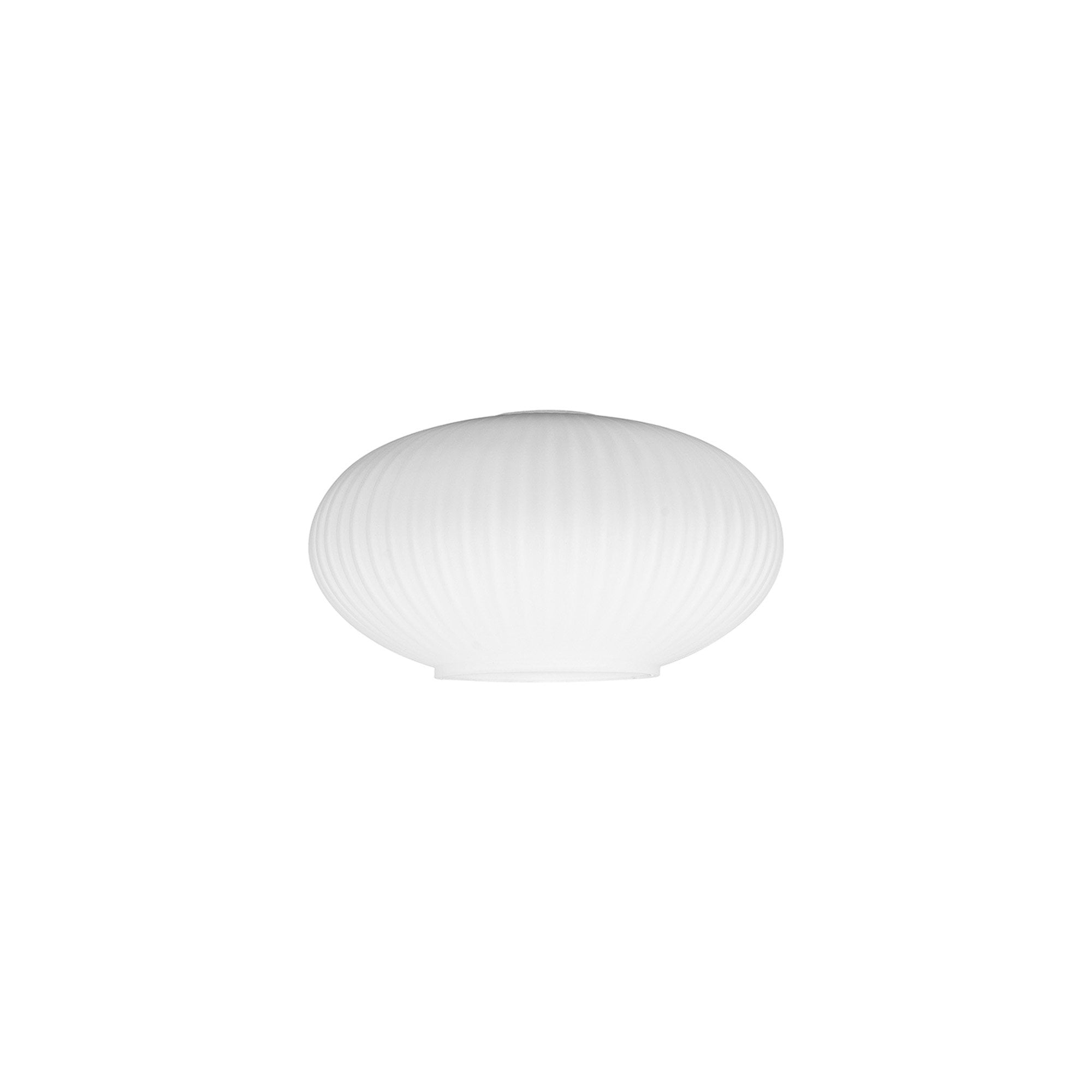 Fabula Springfield 20cm Oval Sphere Ribbed Shade - Opal Glass - Shade Only