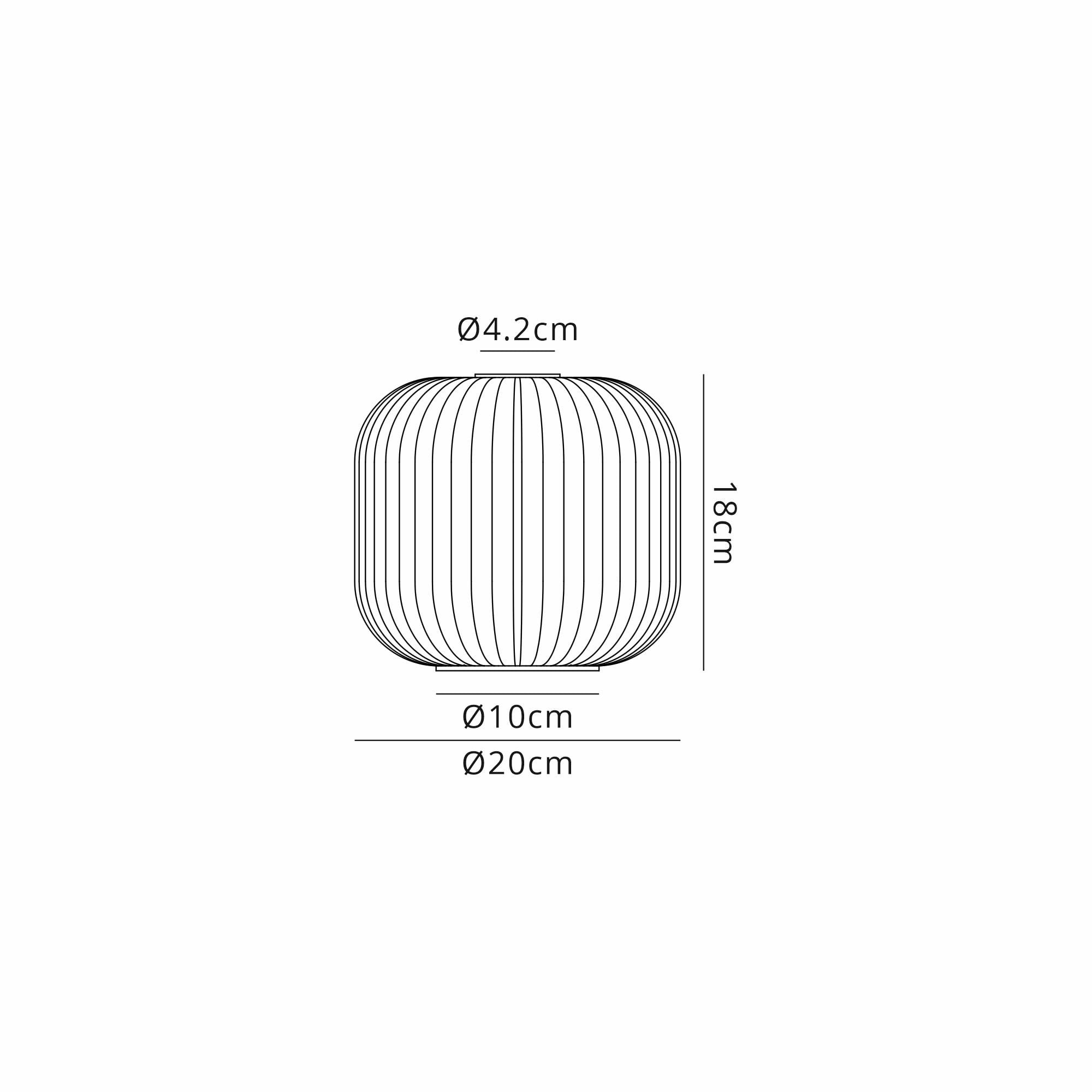 Fabula Springfield 20cm Pumpkin Shaped Ribbed Shade - Clear Glass - Shade Only