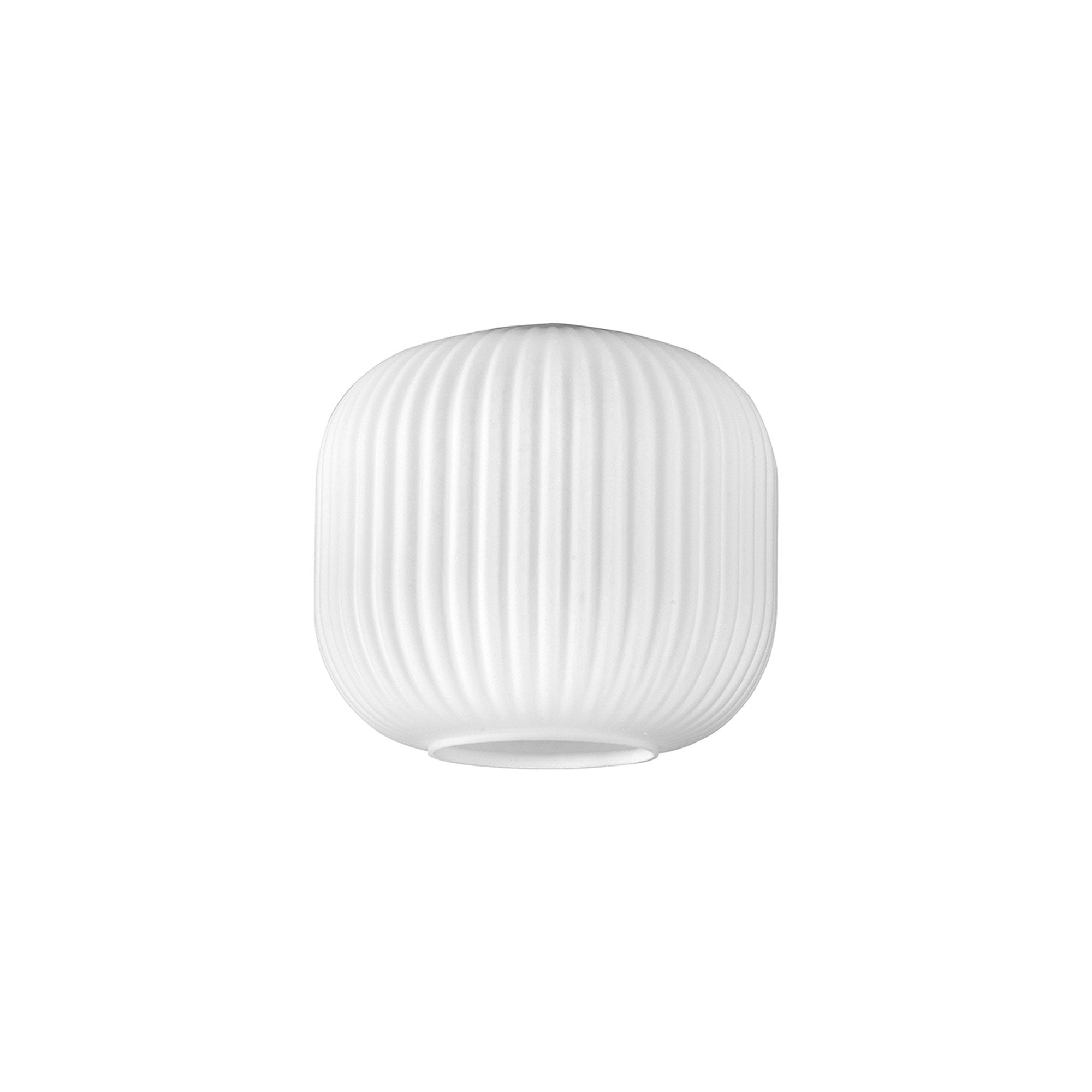 Fabula Springfield 20cm Pumpkin Shaped Ribbed Shade - Opal Glass - Shade Only