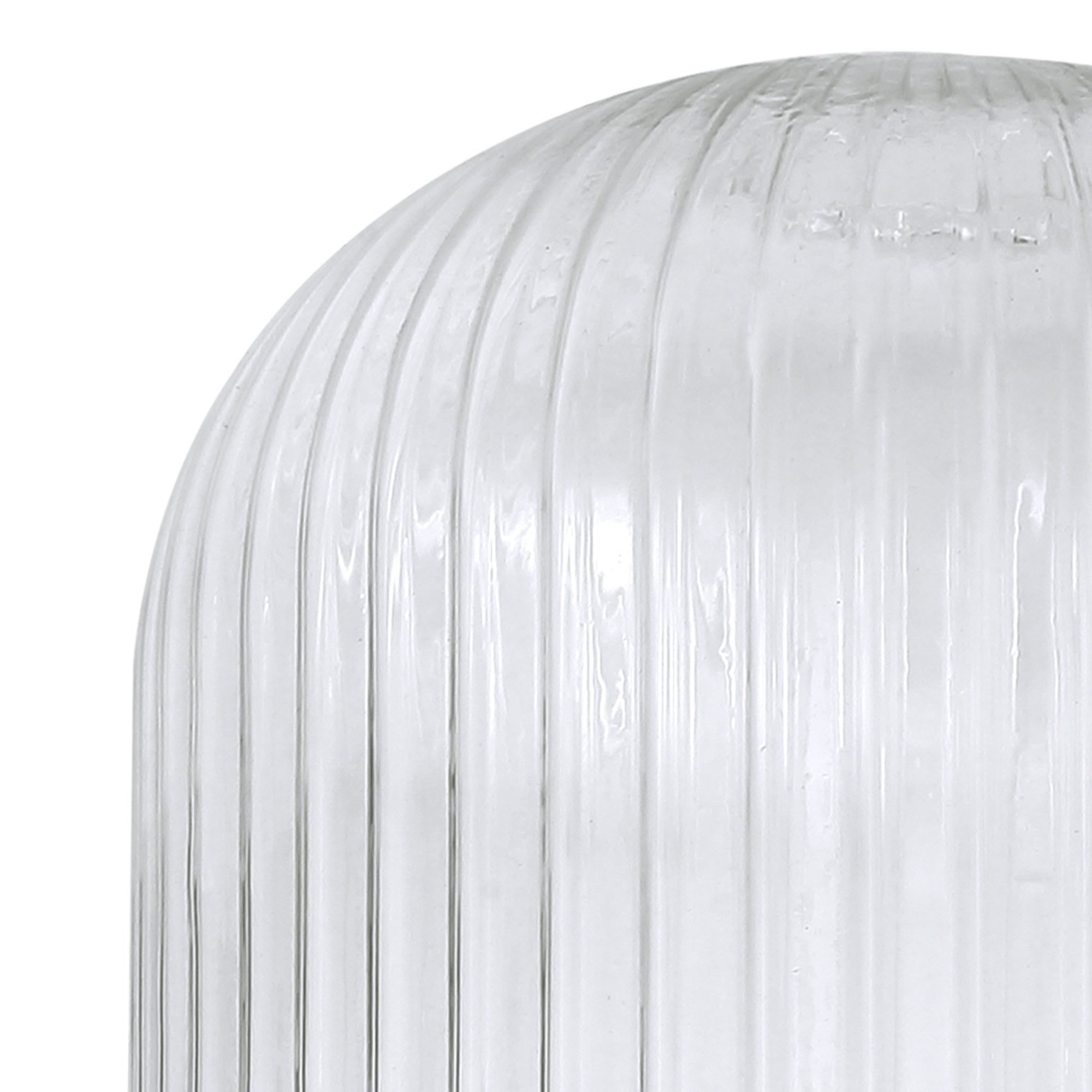 Fabula Springfield 20cm Tubular Ribbed Shade - Clear Glass - Shade Only