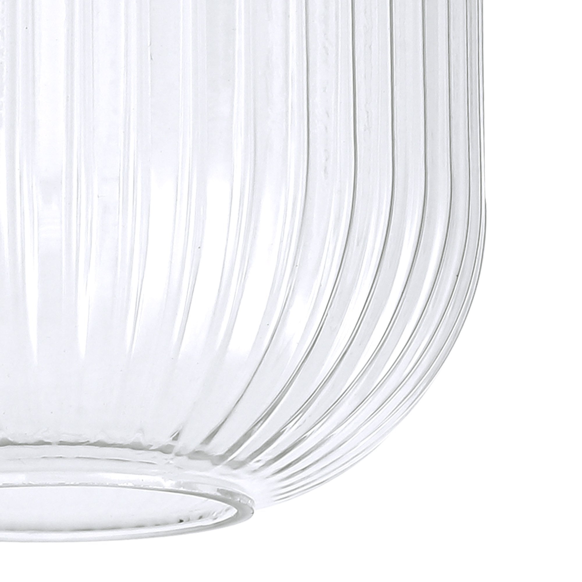 Fabula Springfield 20cm Tubular Ribbed Shade - Clear Glass - Shade Only