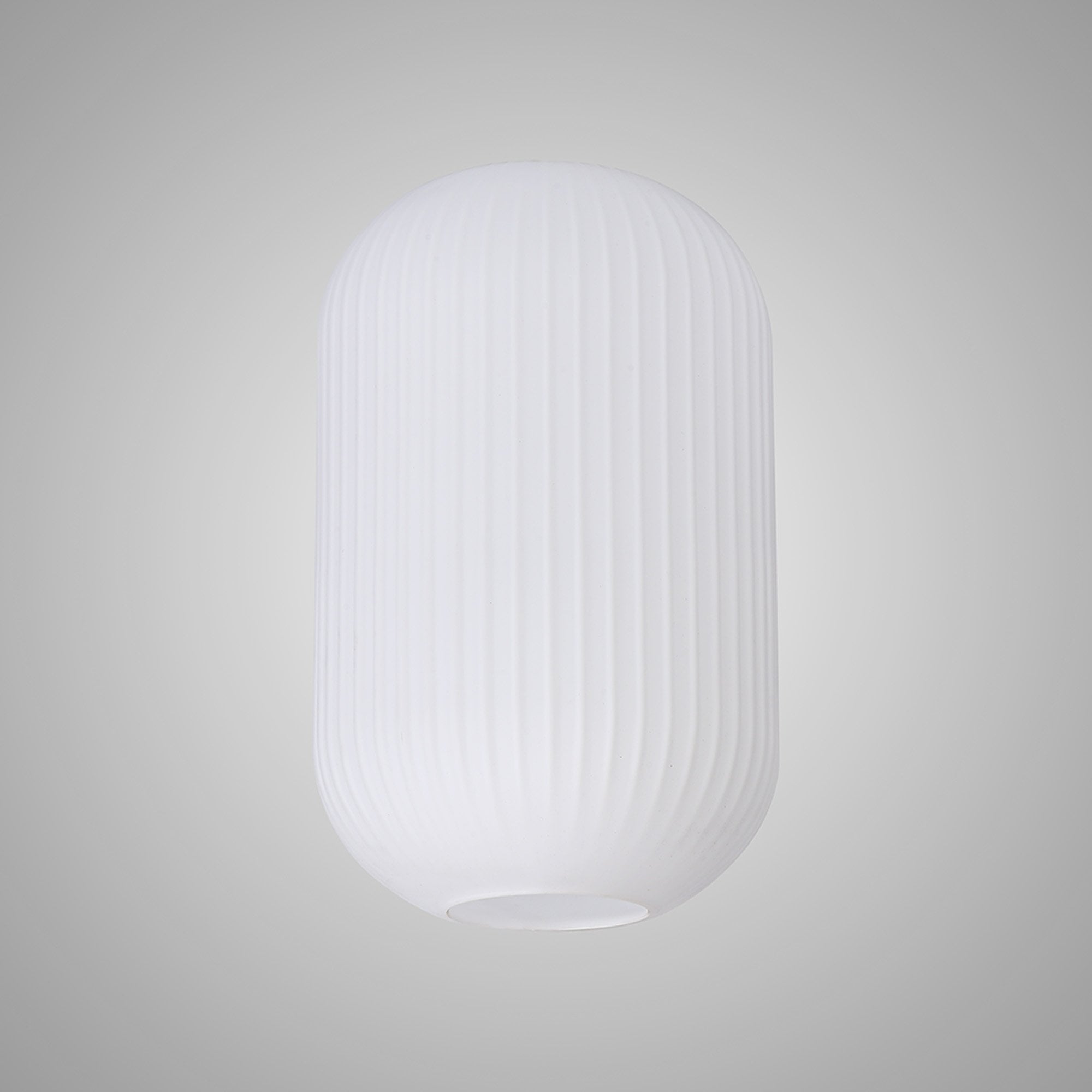 Fabula Springfield 20cm Tubular Ribbed Shade - Opal Glass - Shade Only