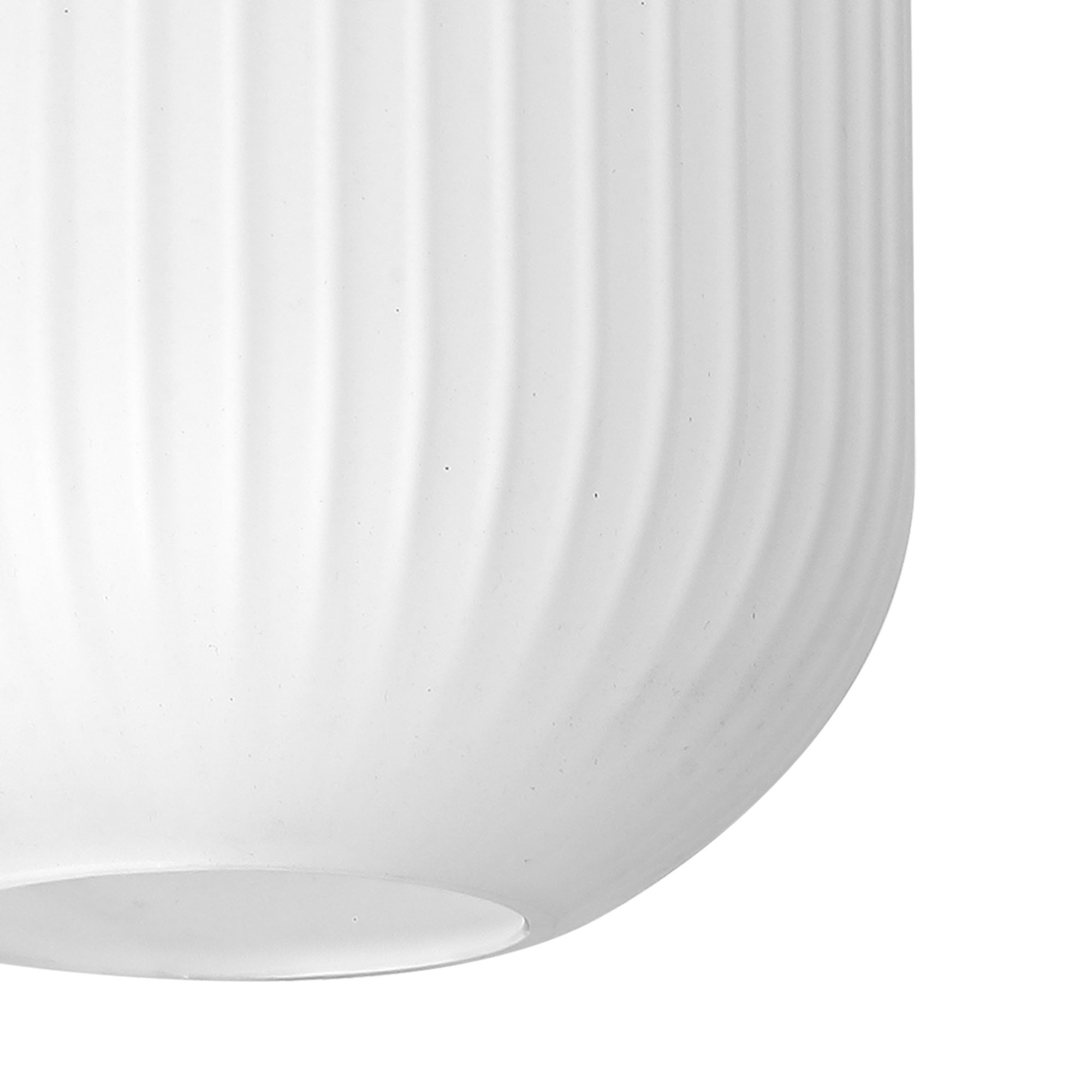 Fabula Springfield 20cm Tubular Ribbed Shade - Opal Glass - Shade Only