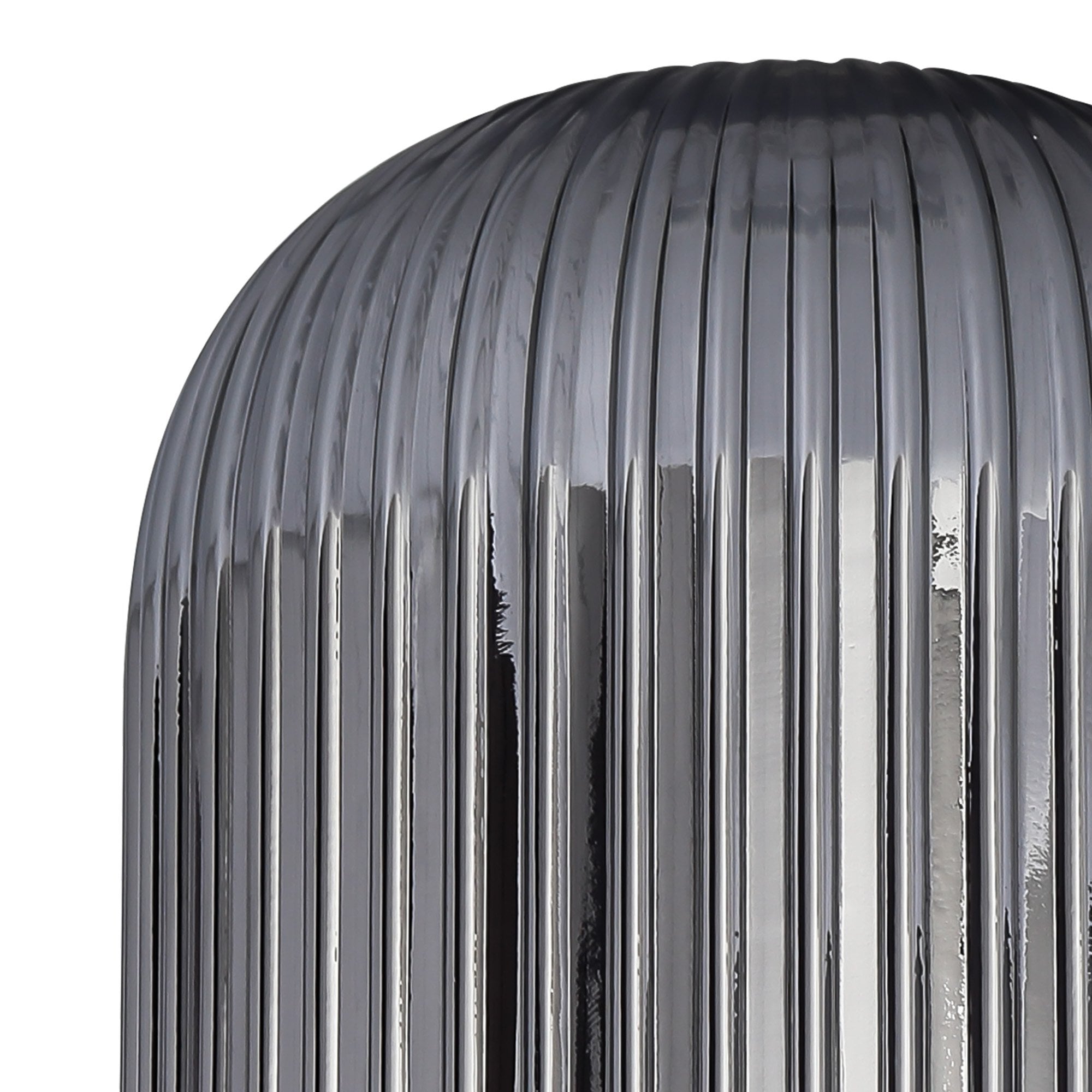 Fabula Springfield 20cm Tubular Ribbed Shade - Smoked Glass - Shade Only
