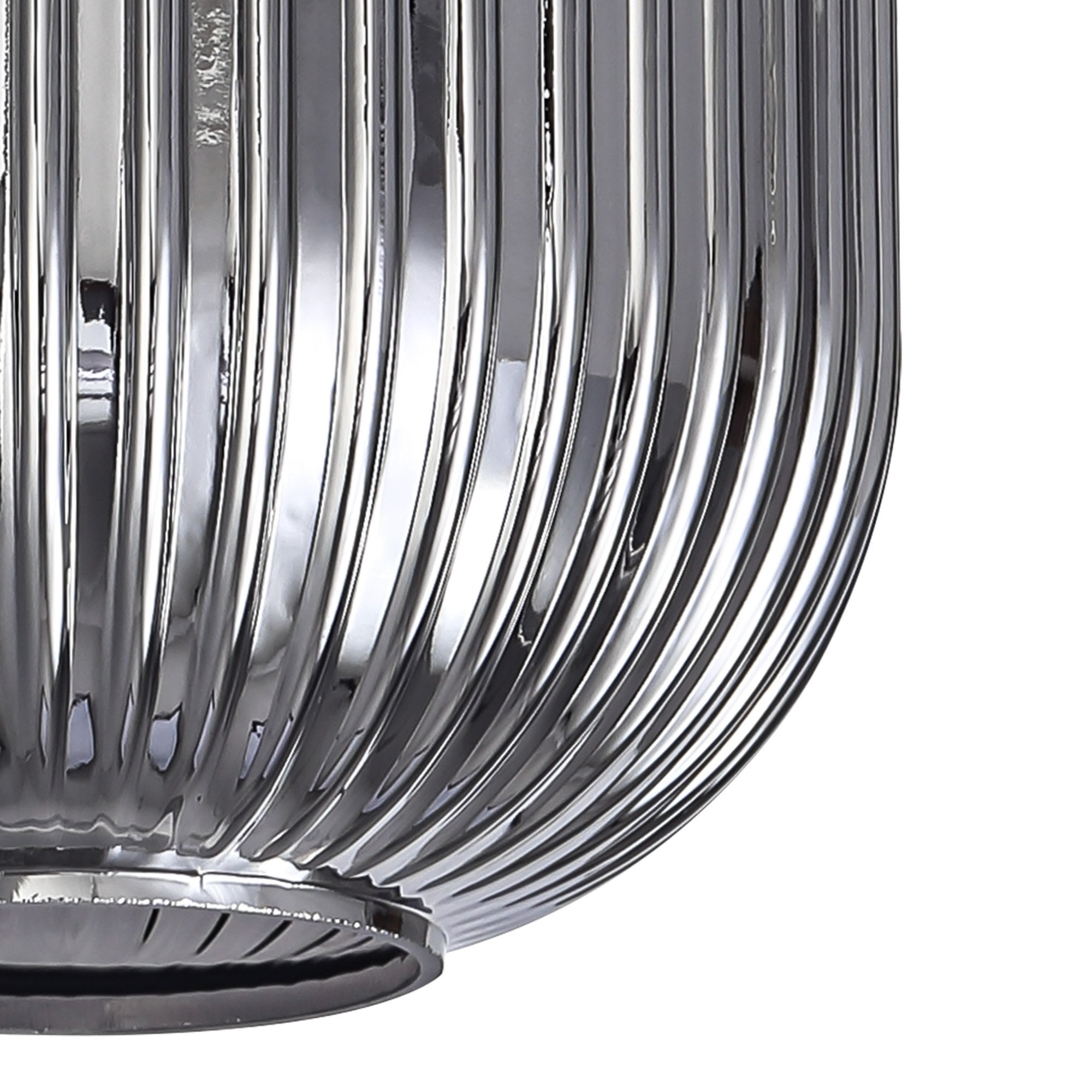 Fabula Springfield 20cm Tubular Ribbed Shade - Smoked Glass - Shade Only