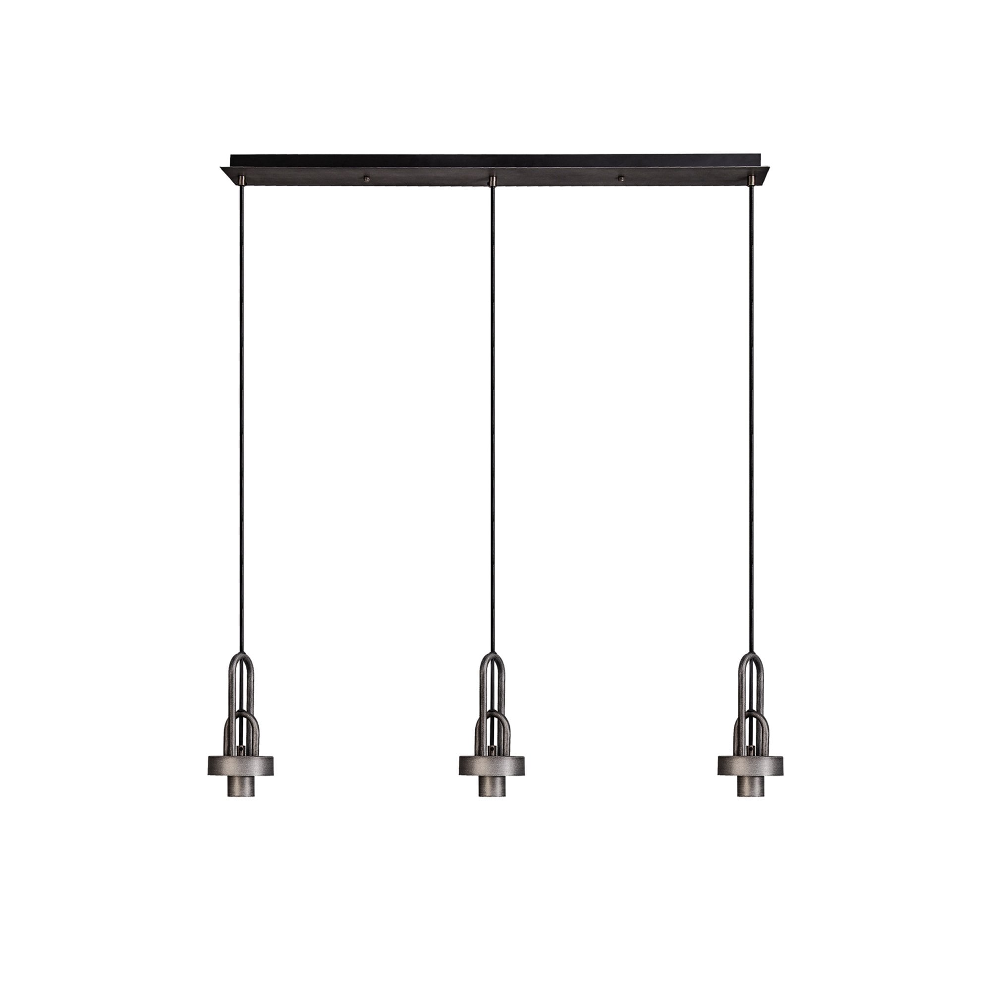 Fabula Springfield 3 Light Linear Suspension Kit - Aged Pewter - Frame Only