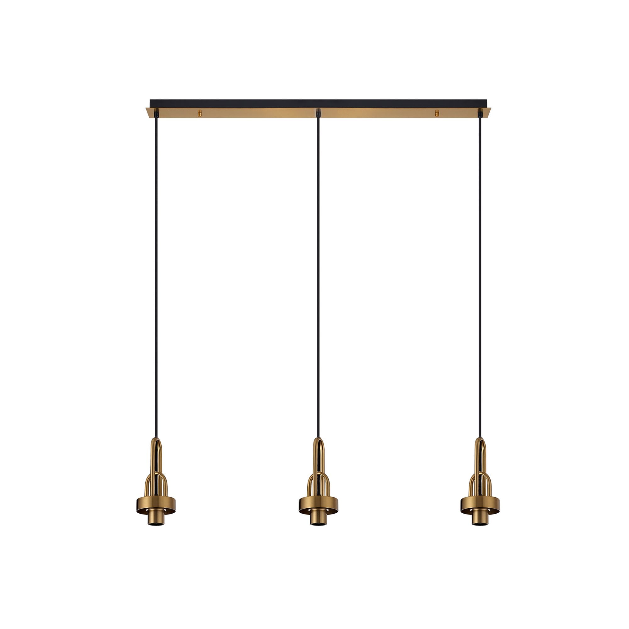 Fabula Springfield 3 Light Linear Suspension Kit - Brass Gold - Frame Only