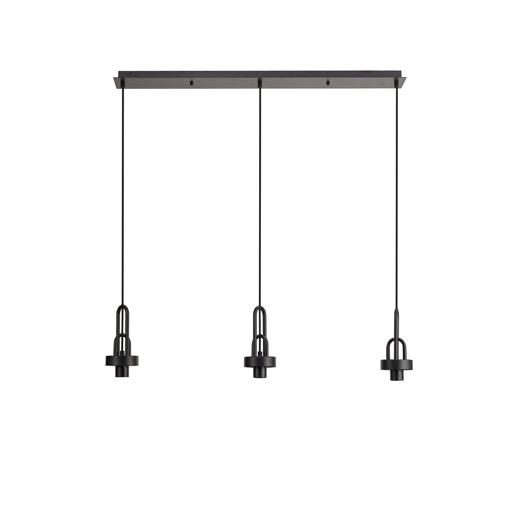 Fabula Springfield 3 Light Linear Suspension Kit - Matt Black - Frame Only