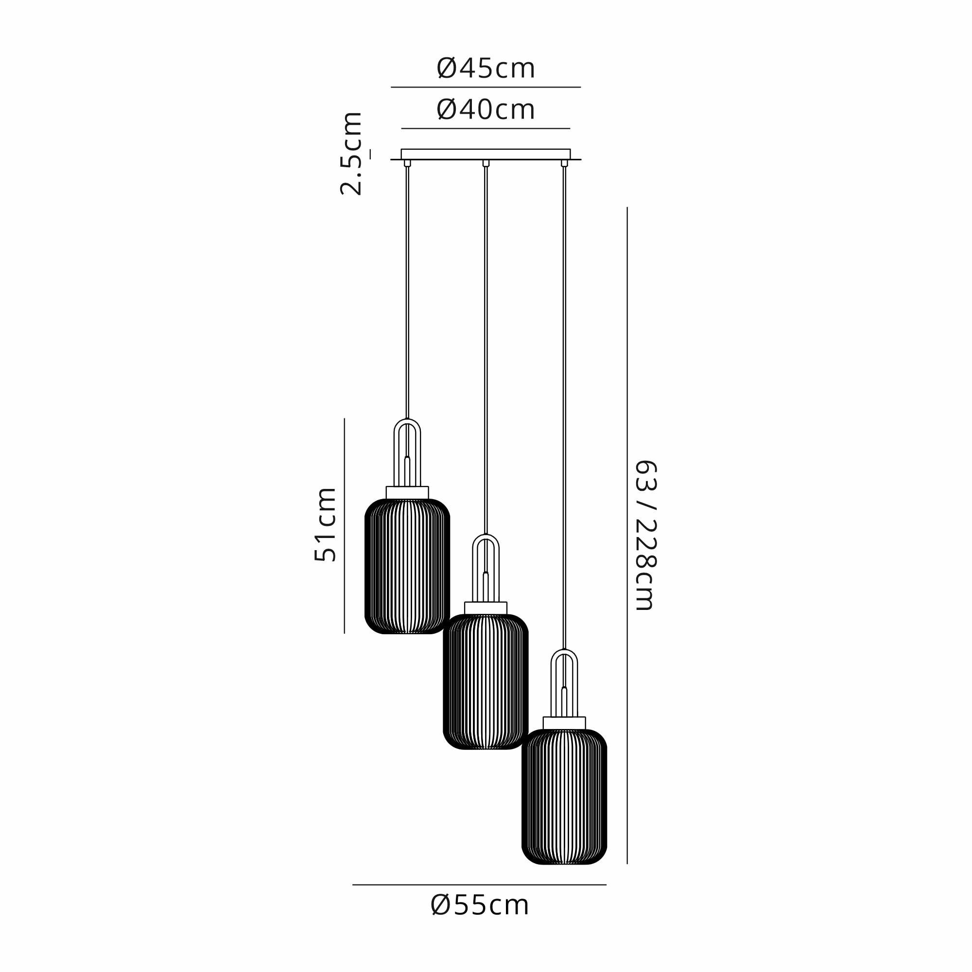 Fabula Springfield 3 Light Linear Suspension Kit - Polished Nickel - Frame Only