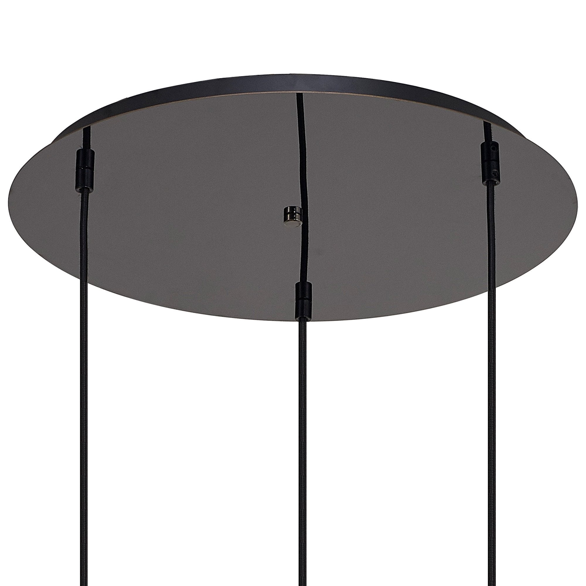 Fabula Springfield 3 Light Round Suspension Kit - Black Chrome - Frame Only