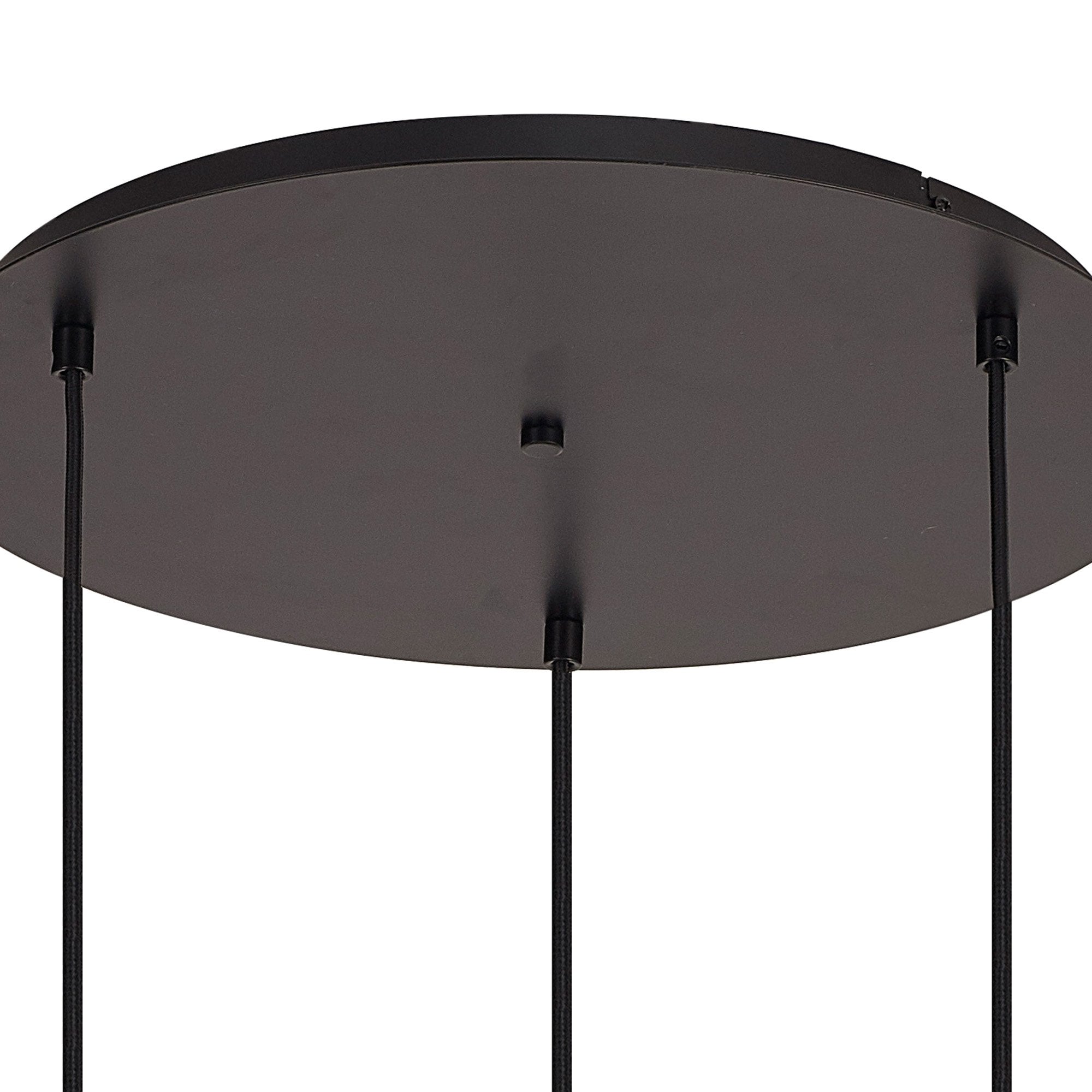 Fabula Springfield 3 Light Round Suspension Kit - Matt Black - Frame Only