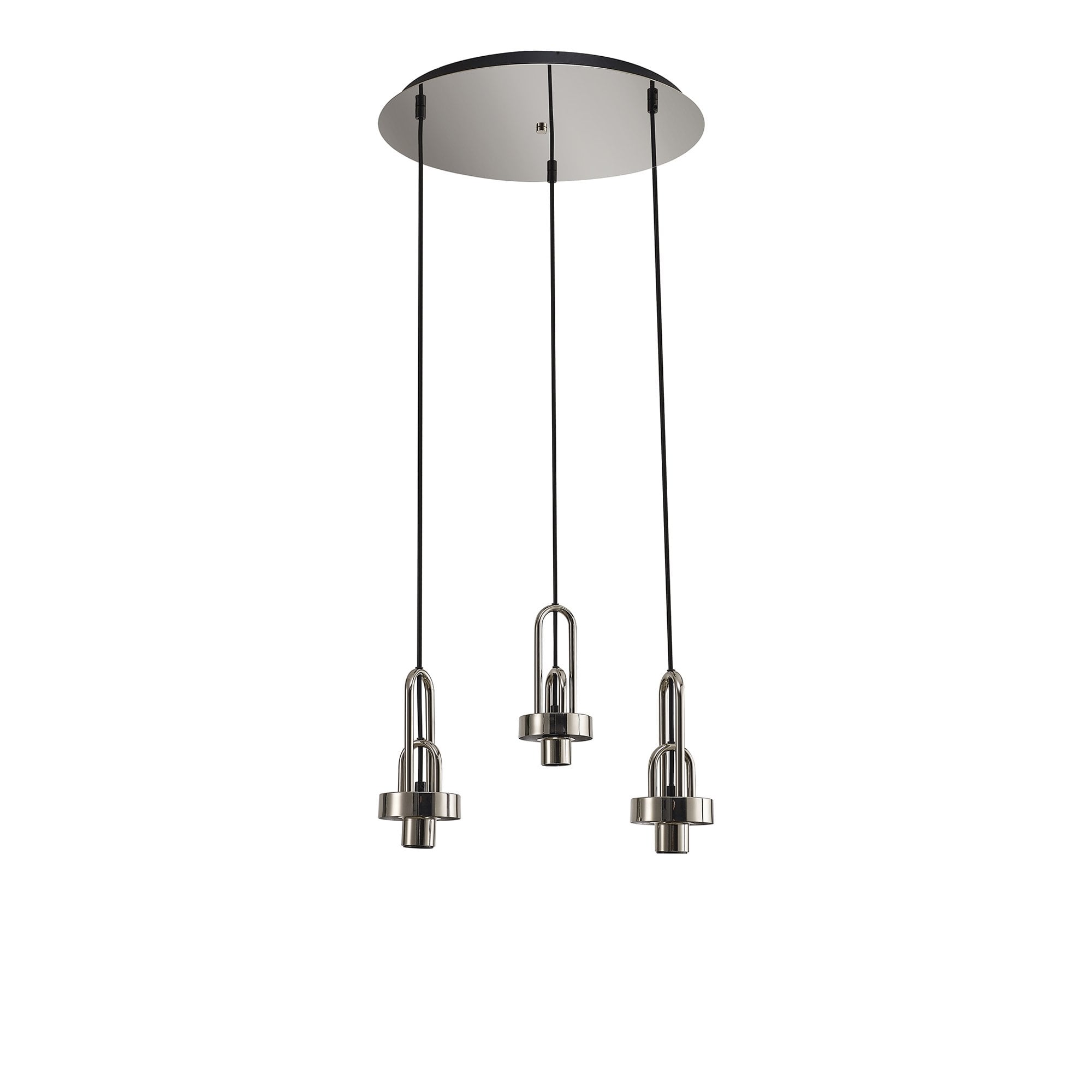 Fabula Springfield 3 Light Round Suspension Kit - Polished Nickel - Frame Only