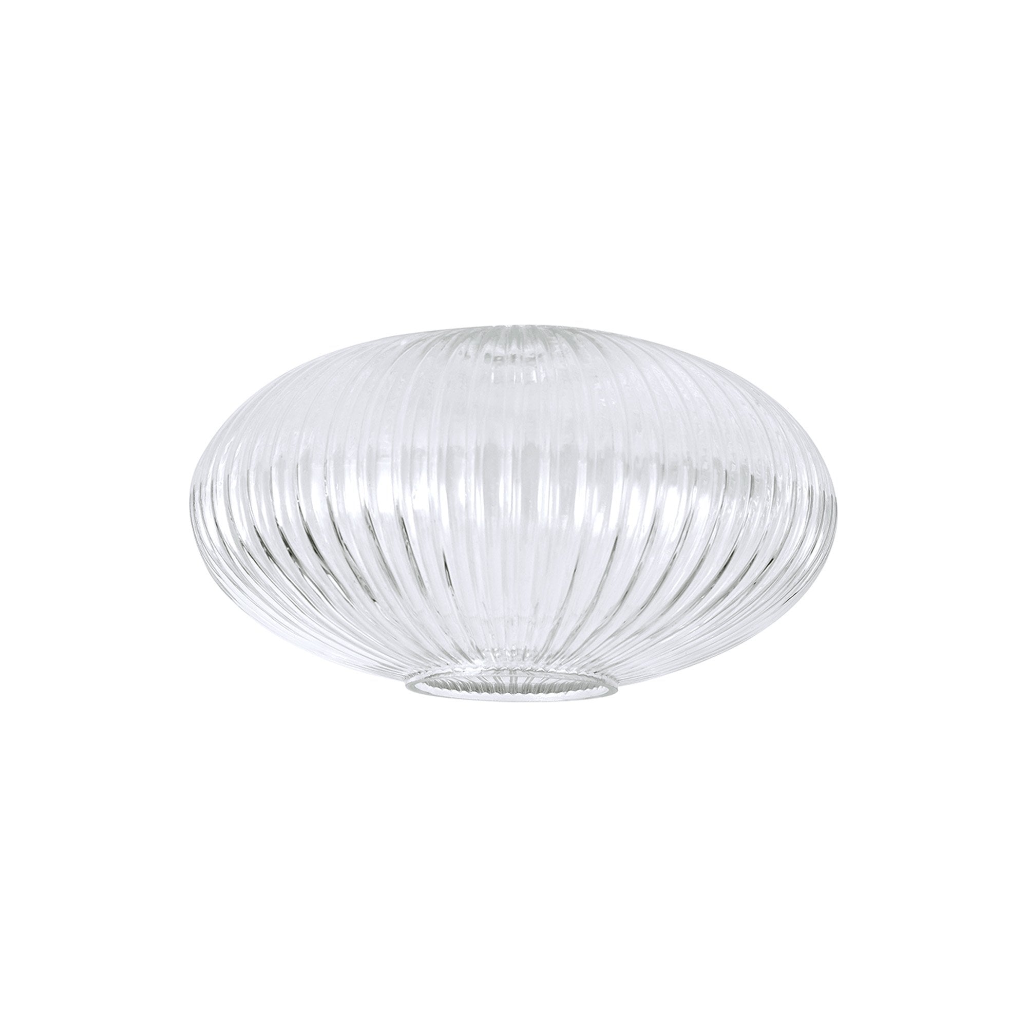 Fabula Springfield 30cm Oval Sphere Ribbed Shade - Clear Glass - Shade Only