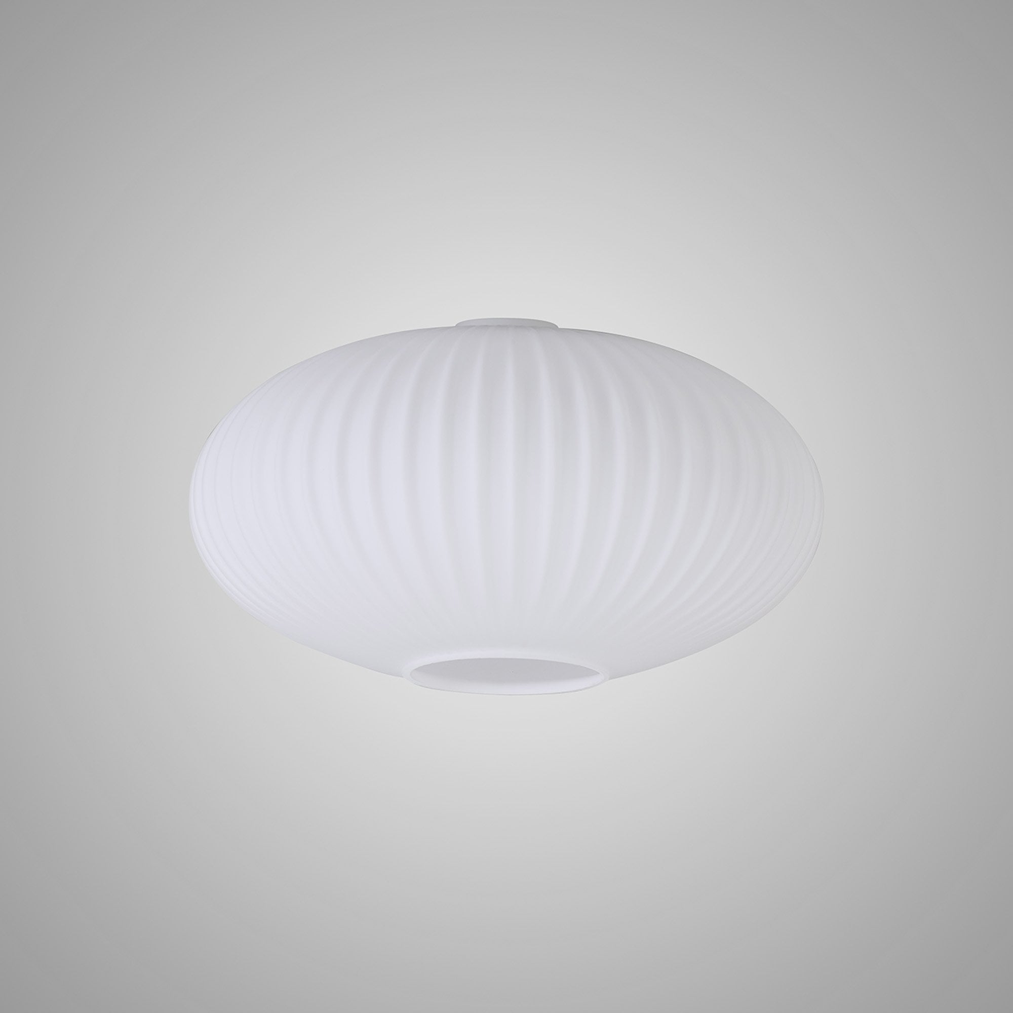 Fabula Springfield 30cm Oval Sphere Ribbed Shade - Opal Glass - Shade Only