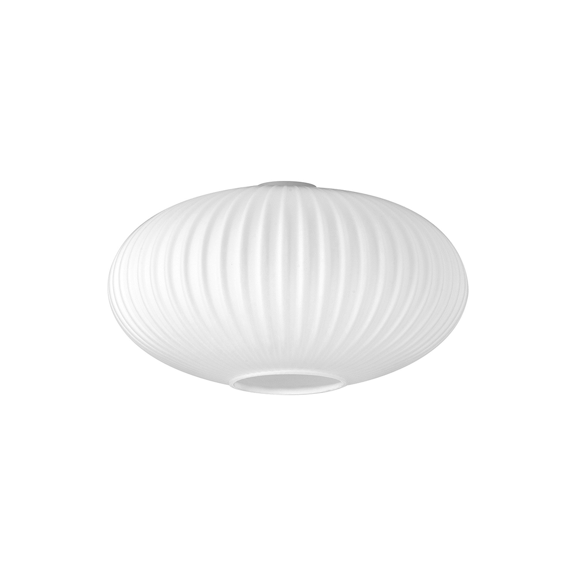Fabula Springfield 30cm Oval Sphere Ribbed Shade - Opal Glass - Shade Only
