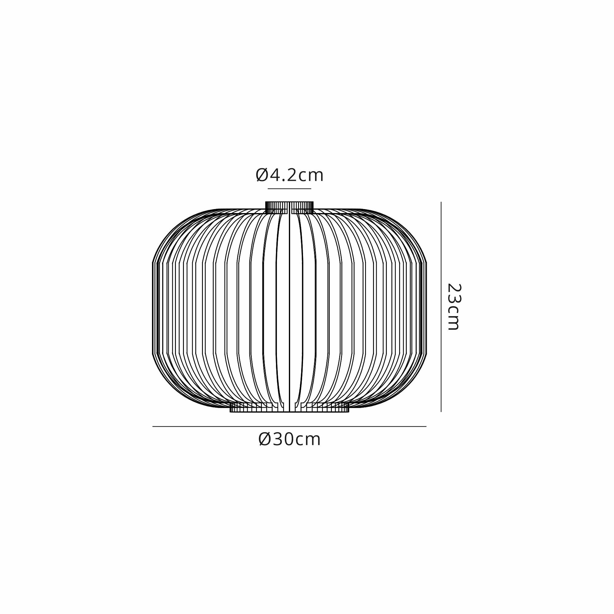 Fabula Springfield 30cm Pumpkin Shaped Ribbed Shade - Champagne Glass - Shade Only
